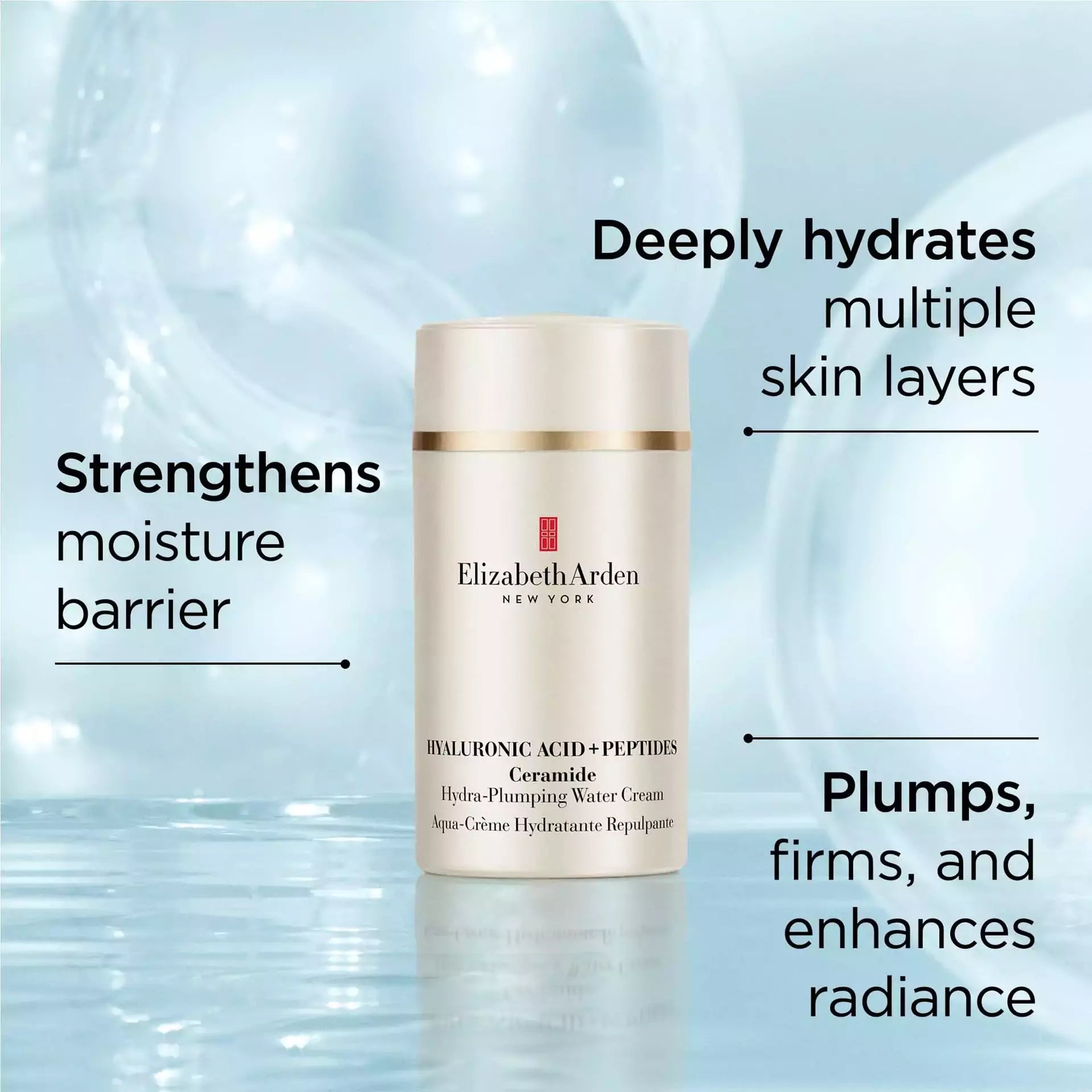 Hydrating Hyaluronic Acid & Peptides Ceramide Moisturizing Cream for Dry Skin - Plump & Glow for Day & Night Skincare Routine