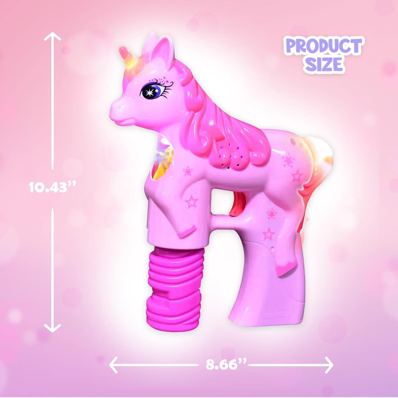 Unicorn Bubble Guns for Kids - 2 Pack Bubble Blower Toys with Refill Bottles & Batteries | Outdoor Bubble Maker for Toddlers, Boys & Girls | Perfect for Birthday Parties, Backyard Play & Summer Fun