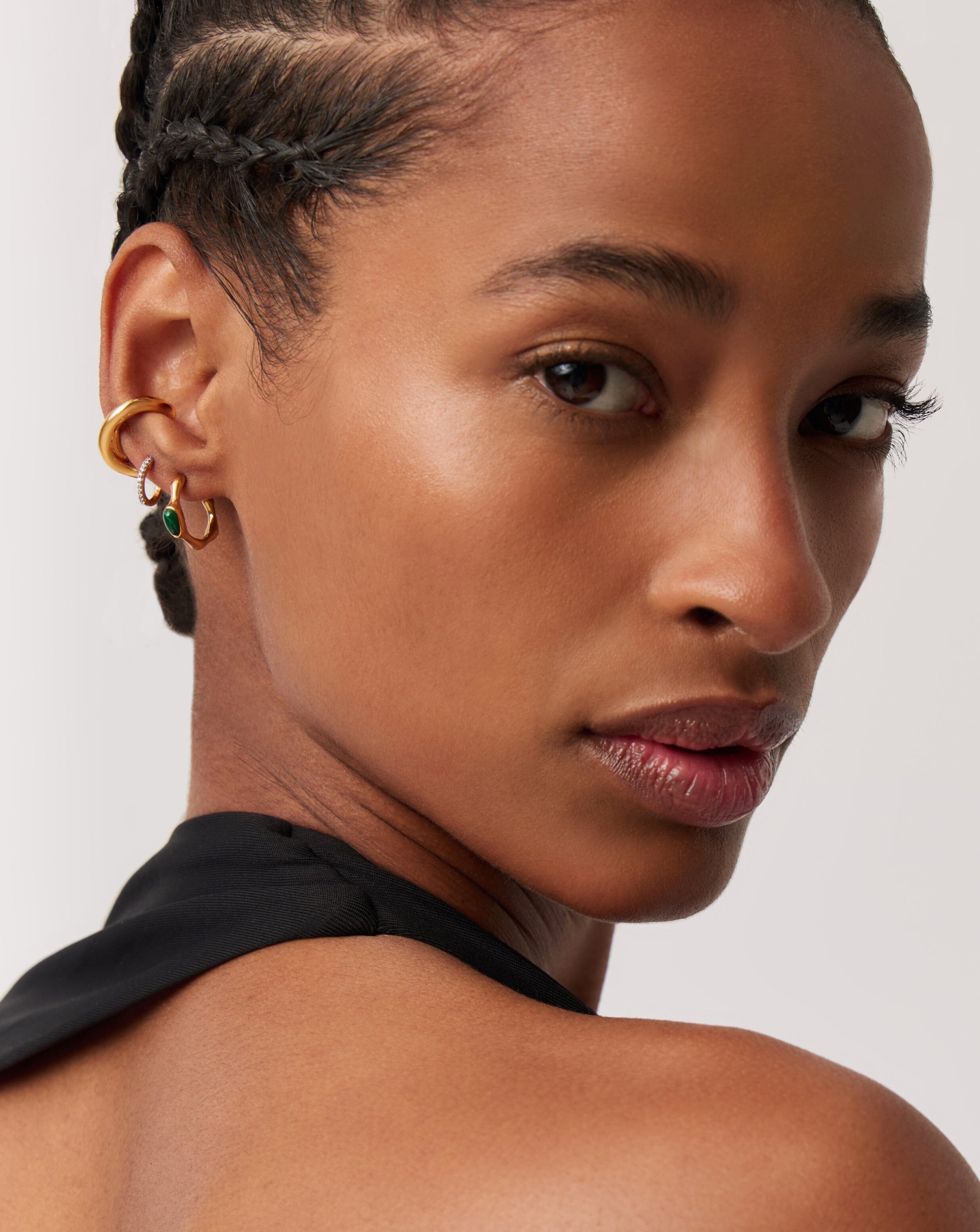 Magma Gemstone Small Hoop Earrings - 18k Recycled Gold Vermeil on Recycled Sterling Silver | Dainty Everyday Jewelry for Women, Perfect for Work, Date Night & Gifts