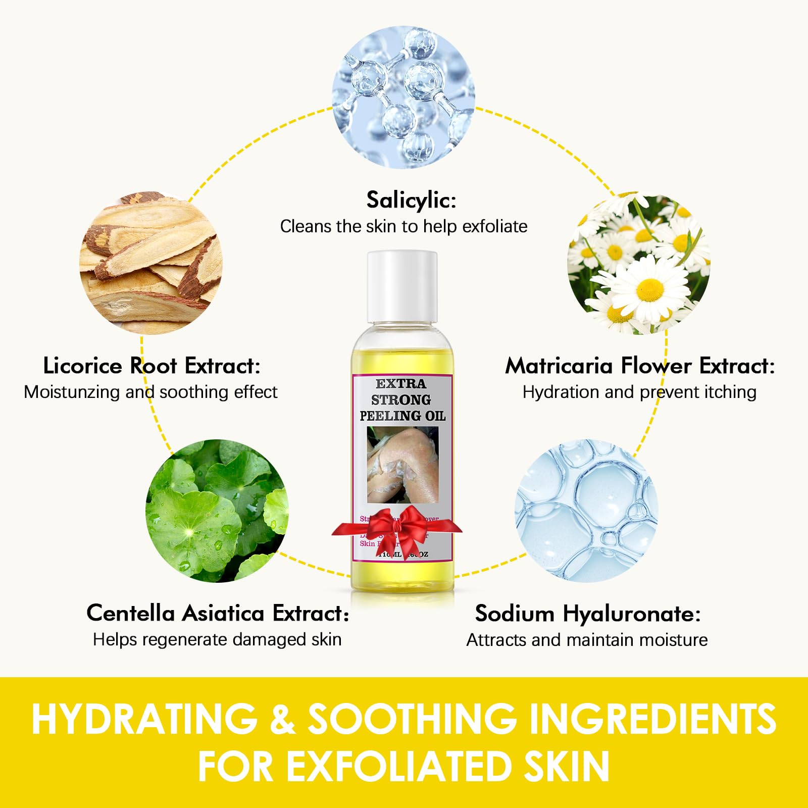 Strong Yellow Peeling Oil for Dark Skin - Extra Strength Chemical Exfoliant for Body, Hands & Feet - Dark Knuckle, Underarm & Toe Brightening Cream - Perfect for At-Home Spa Treatments & Skin Renewal