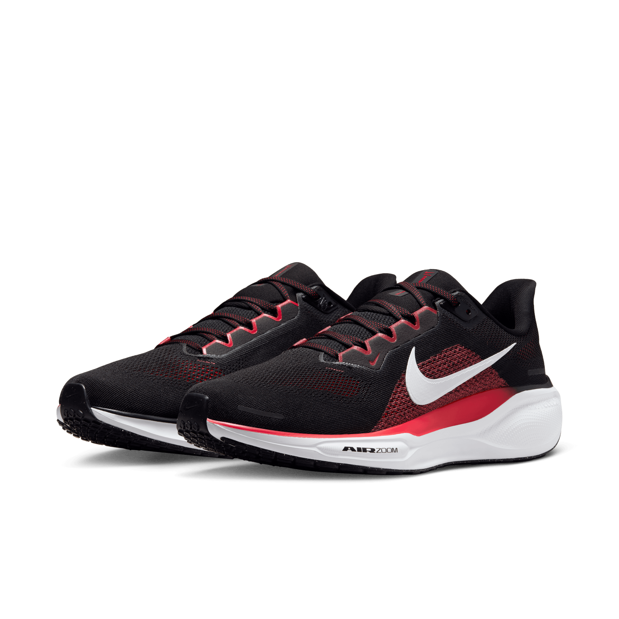 Nike Men's Pegasus 41 Running Shoes - Black/White/Fire Red - Lightweight Cushioned Sneakers for Jogging, Training & Everyday Wear