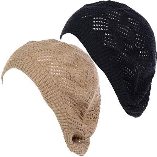 Mesh Diamond Knit-2 Pack-dk.beige & Black