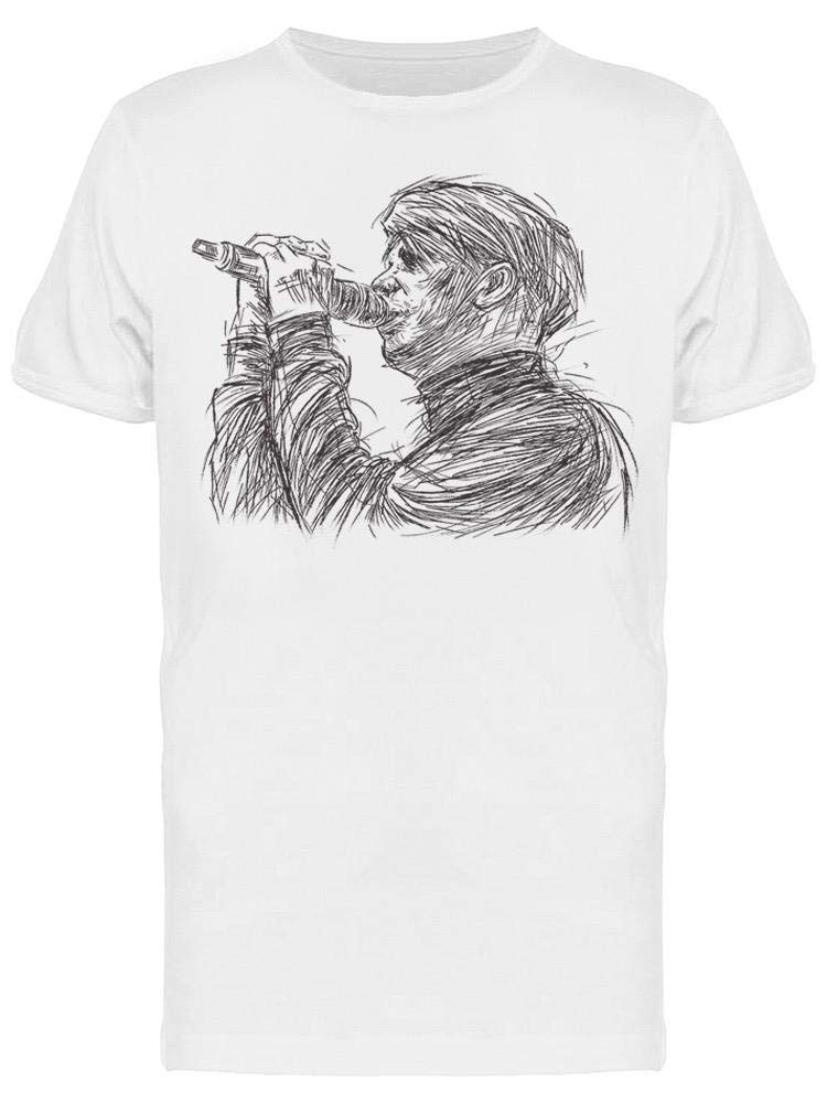 Men's Singer Sketch Graphic T-Shirt - Casual Cotton Tee for Music Lovers, Streetwear & Everyday Wear