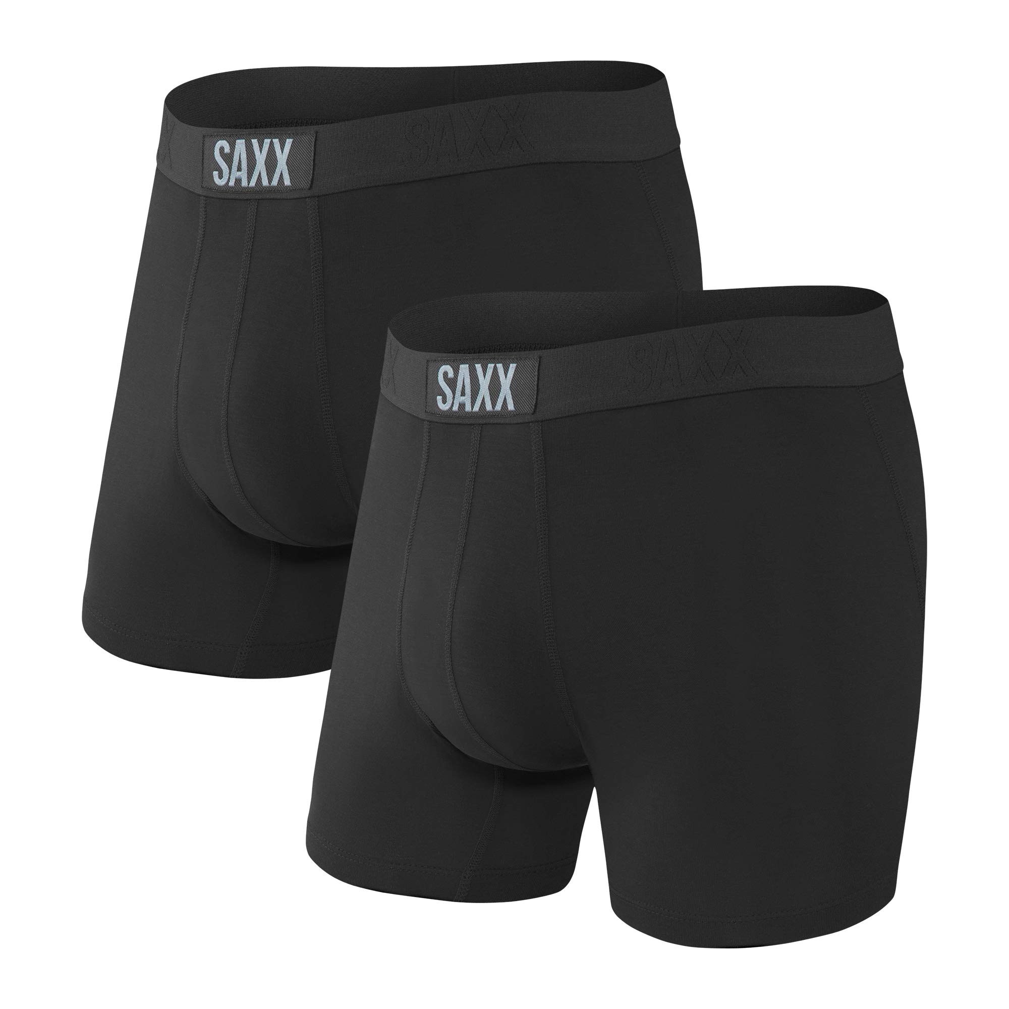 SAXX Men's Underwear - VIBE Super Soft Boxer Briefs with Built-In Pouch Support - Pack of 2 - Breathable & Comfortable Men's Underwear for Everyday Wear, Workout & Travel
