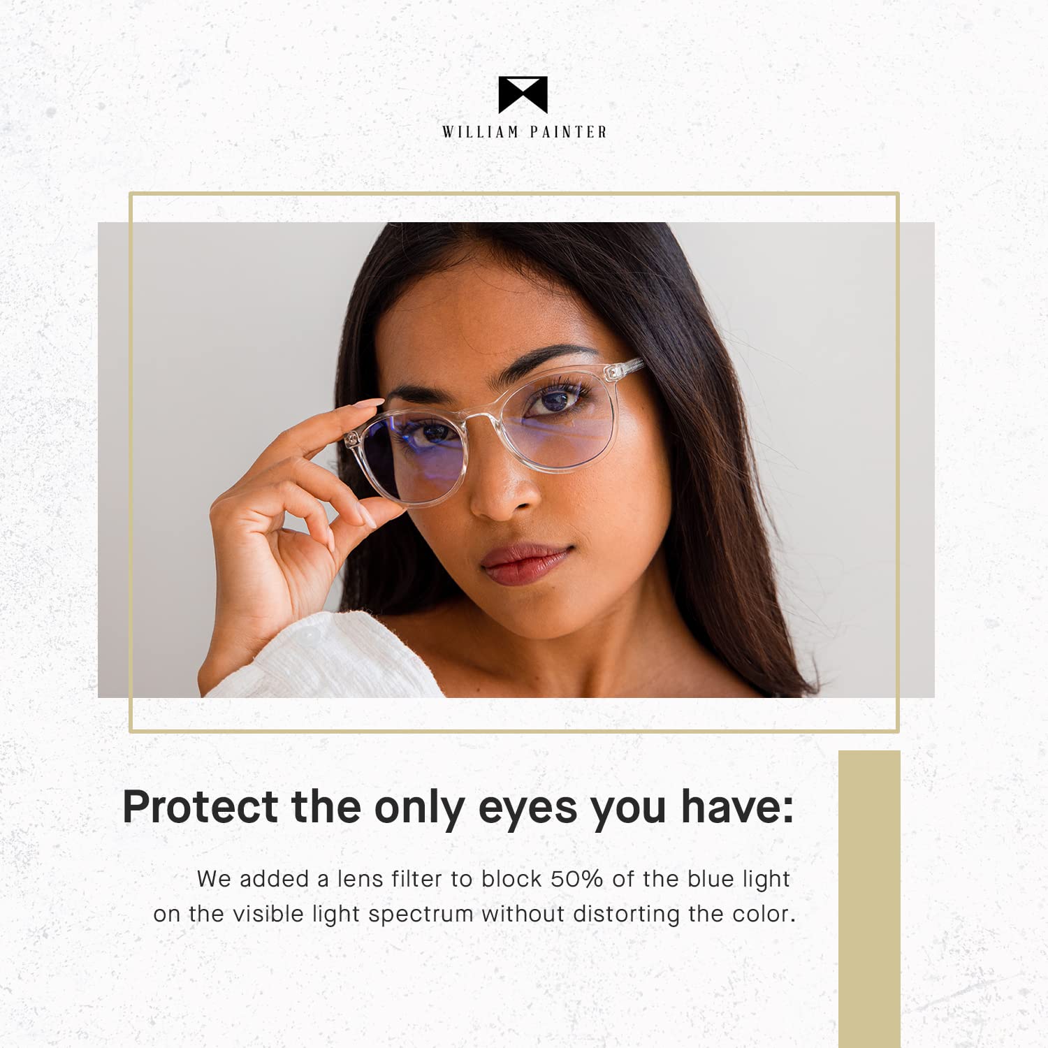 William Painter Blue Light Blocking Glasses for Women & Men - Anti Eye Strain, Reduce Fatigue & Headaches - Computer Glasses for Office Work, Gaming & Screen Time Protection