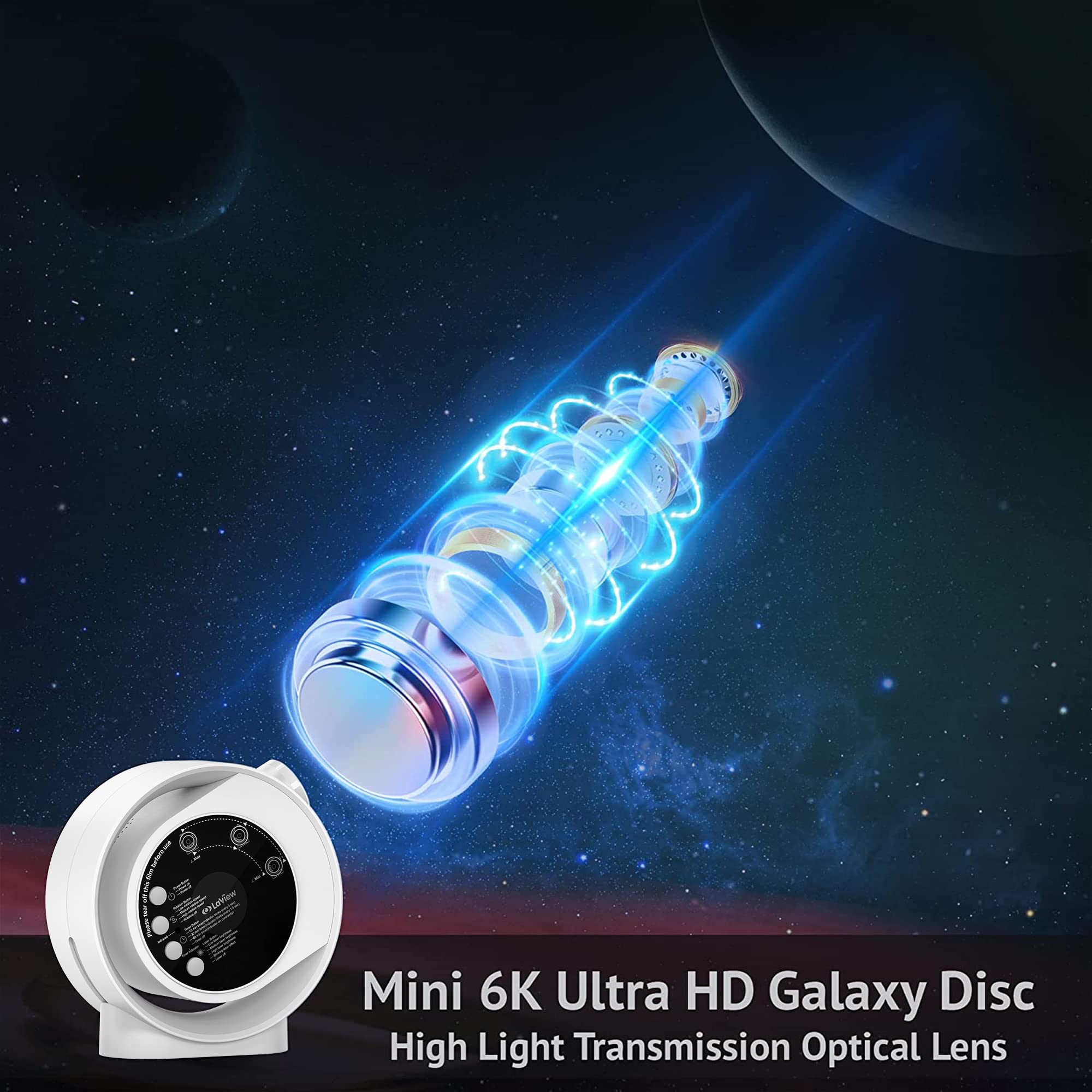 LaView Home Planetarium Star Projector - Ultra Clear Galaxy Night Light with 130 ft² Projection Area, Auto-Off Timer & Remote Control | 6K Discs Included | Perfect for Bedroom Decor, Kids Room, Meditation & Romantic Ambiance | Great Gift for Adults & Children