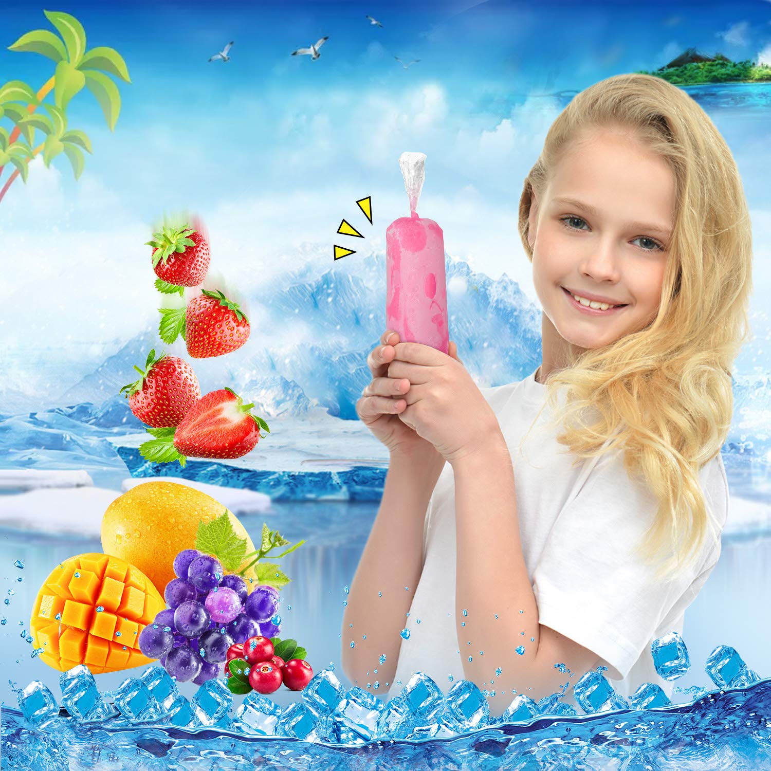 Boao Disposable Ice Cream Mold Bags - Plastic Ice Candy Bags for Homemade Ice Cream, Yogurt & Candy Making | Perfect for DIY Frozen Treats, Party Favors & Summer Desserts