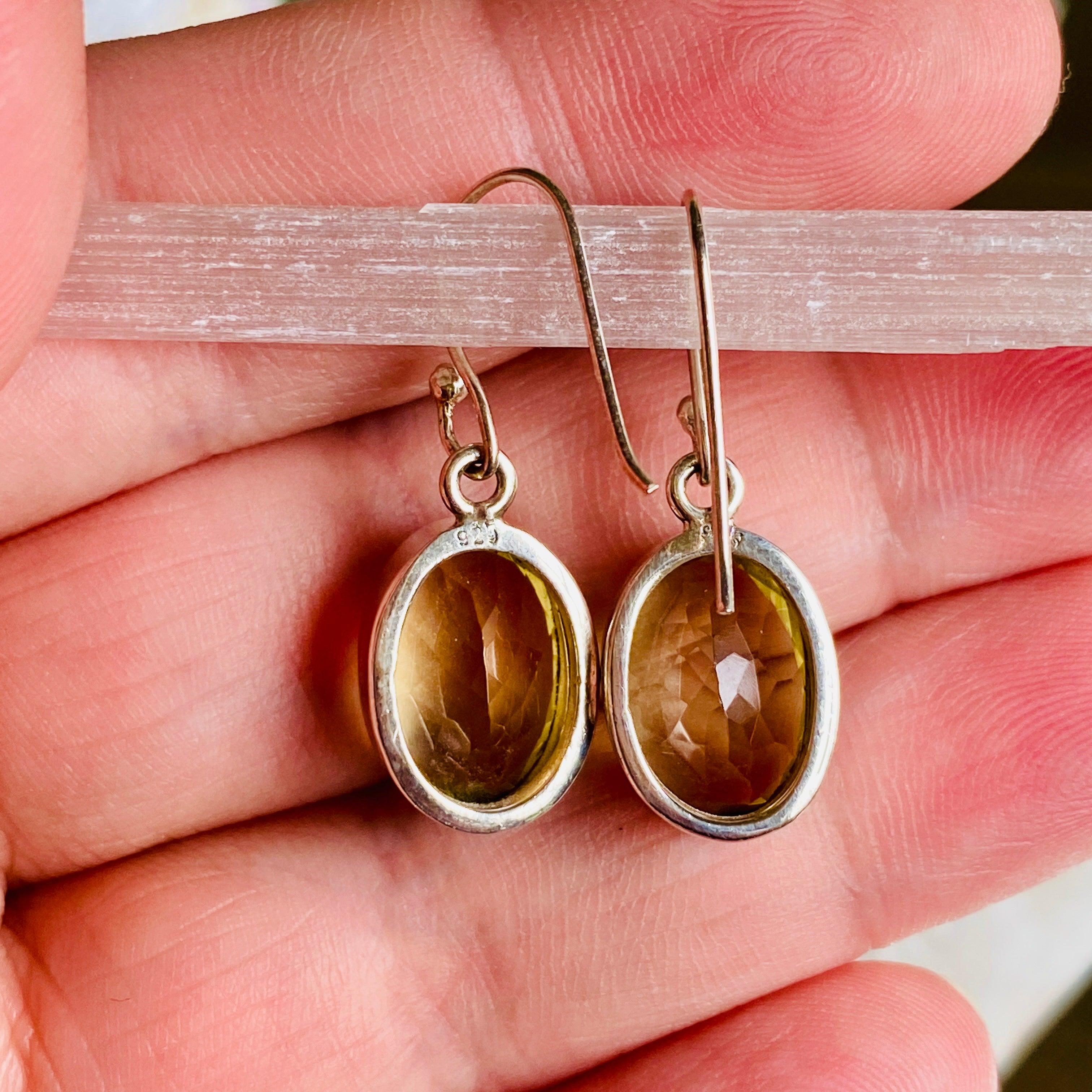 Lemon Quartz Faceted Oval Earrings KEGJ809 - Elegant Dangle Earrings for Women, Perfect for Parties, Weddings & Everyday Wear