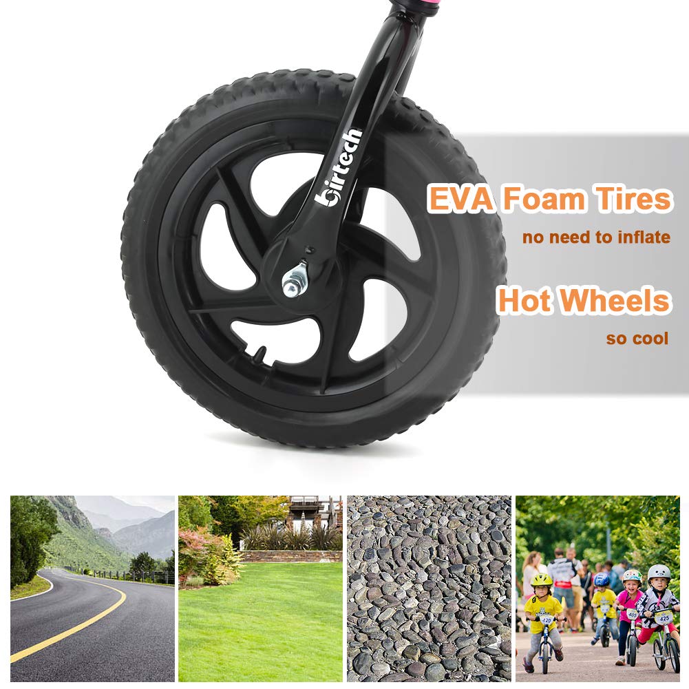 **12 Inch Balance Bike for Toddlers 2-5 Years Old - Adjustable Seat Height, Airless Tires, No Pedal Training Bicycle for Boys & Girls - Perfect for Indoor & Outdoor Play, Learning to Ride**