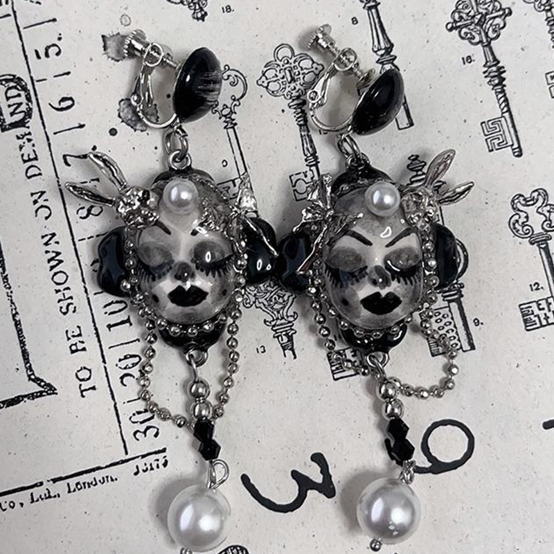 Gothic Doll Stud Earrings for Women - 23 Unique Designs for Punk, Halloween & Cosplay - Perfect for Parties, Costumes & Alternative Fashion