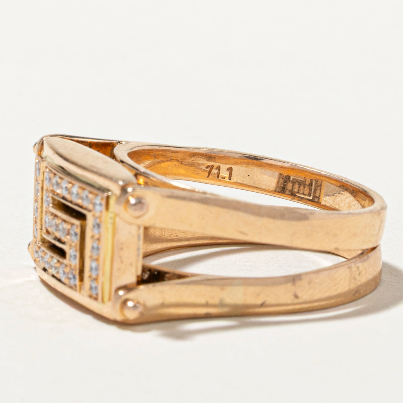 Flippable Diamond Geometric Ring for Women | 0.47ctw White Gold Stackable Band | Size 7.5 Wedding Engagement Anniversary Gift | Perfect for Everyday Wear & Special Occasions