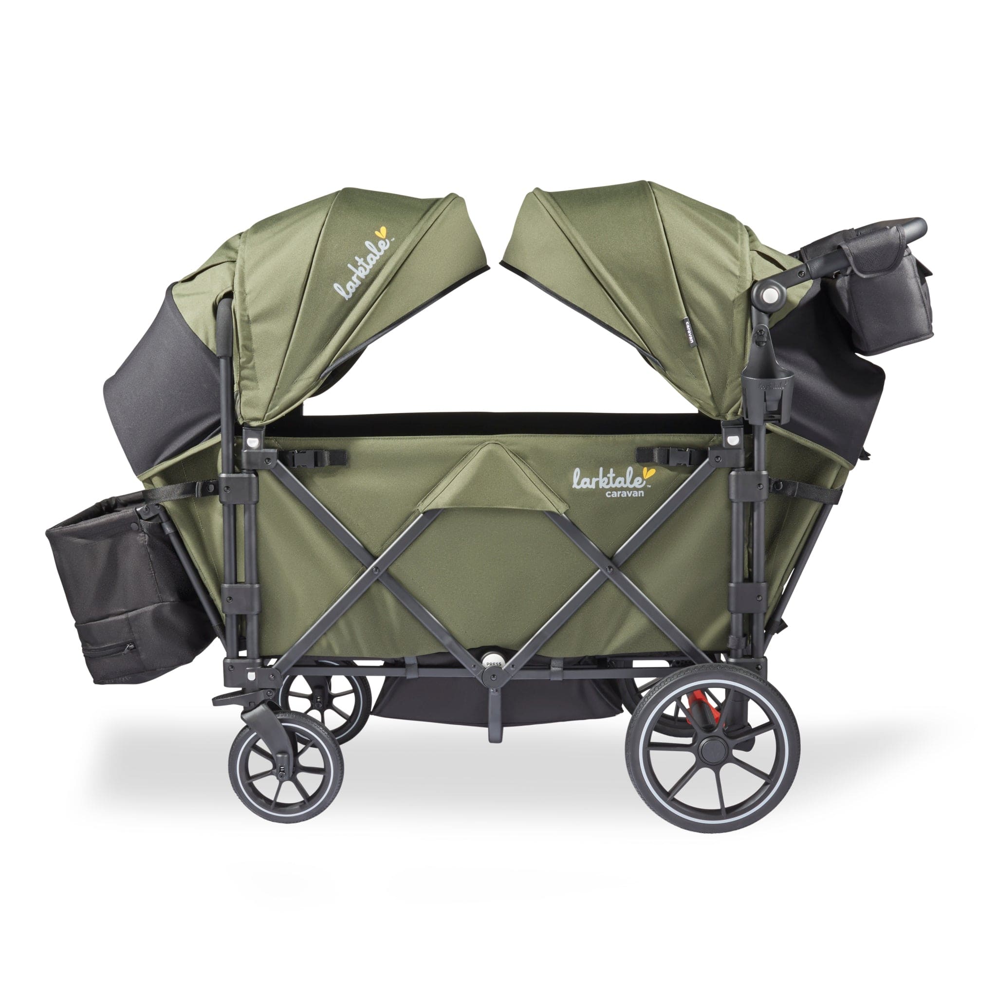 Larktale 2024 Caravan Quad Stroller Wagon - 4-Seater All-Terrain Baby Stroller & Wagon for Outdoor Adventures, Beach, Park, and Shopping