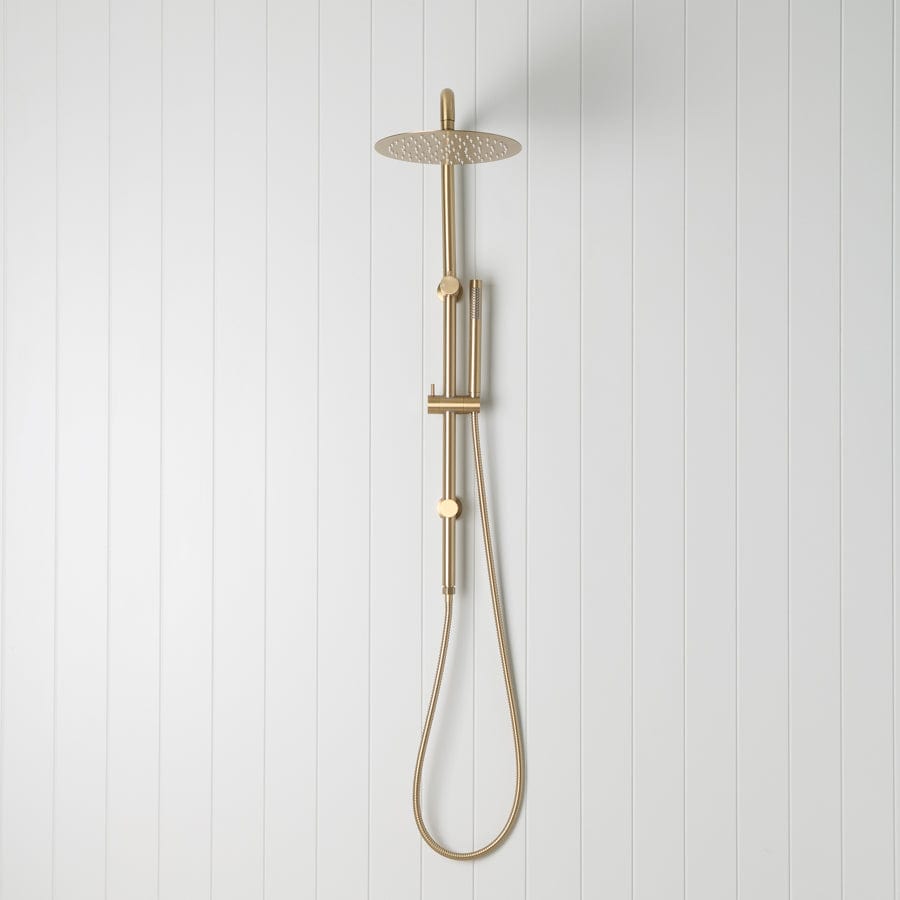 Brushed Brass Shower Faucet Set - Elegant Bathroom Fixture for Modern & Vintage Home Decor | Perfect for Master Bath, Guest Bath & Spa Retreats