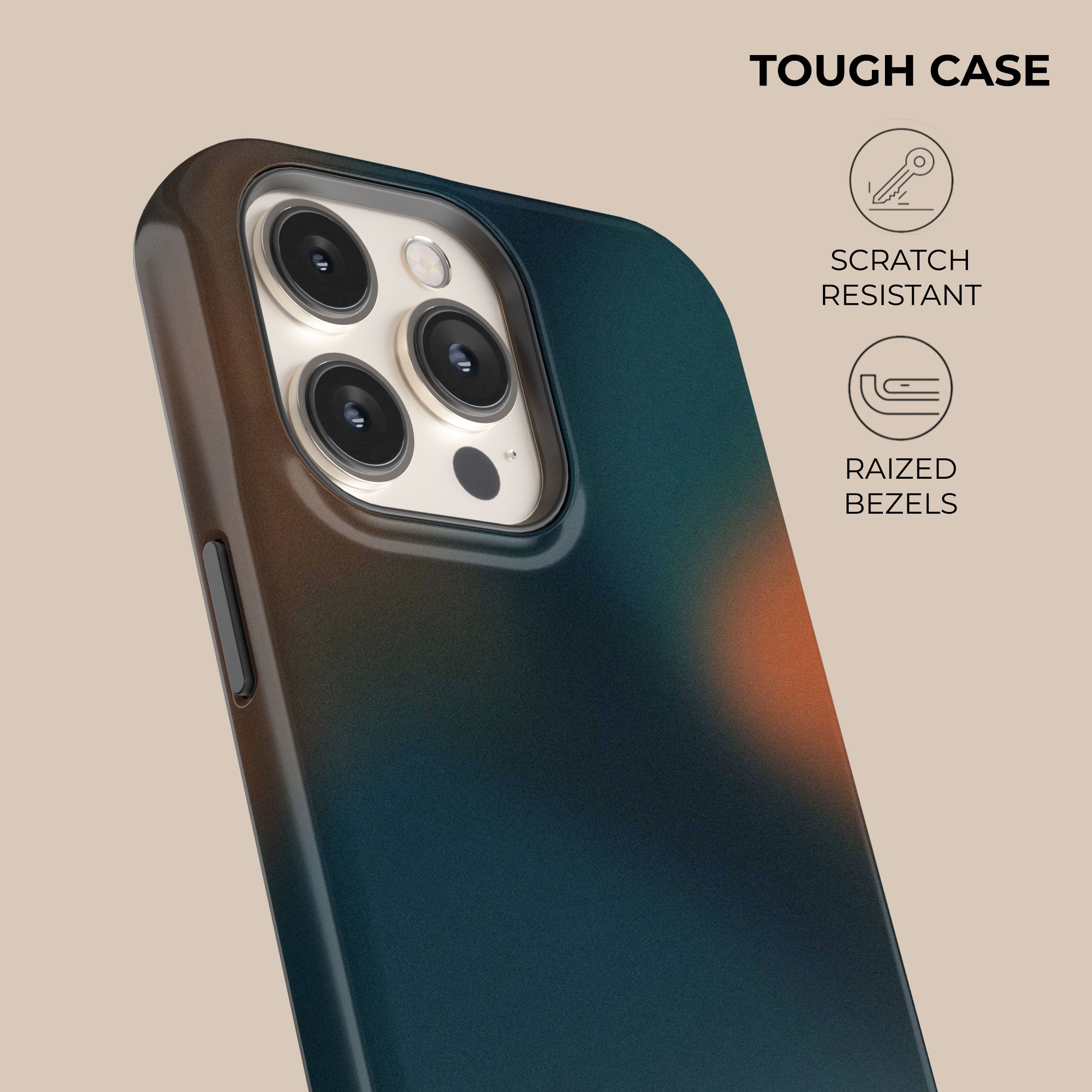 Ember Teal Shockproof Phone Case for iPhone 15 Pro Max - Slim Protective Cover with Military-Grade Drop Protection | Perfect for Outdoor Activities, Travel & Daily Use