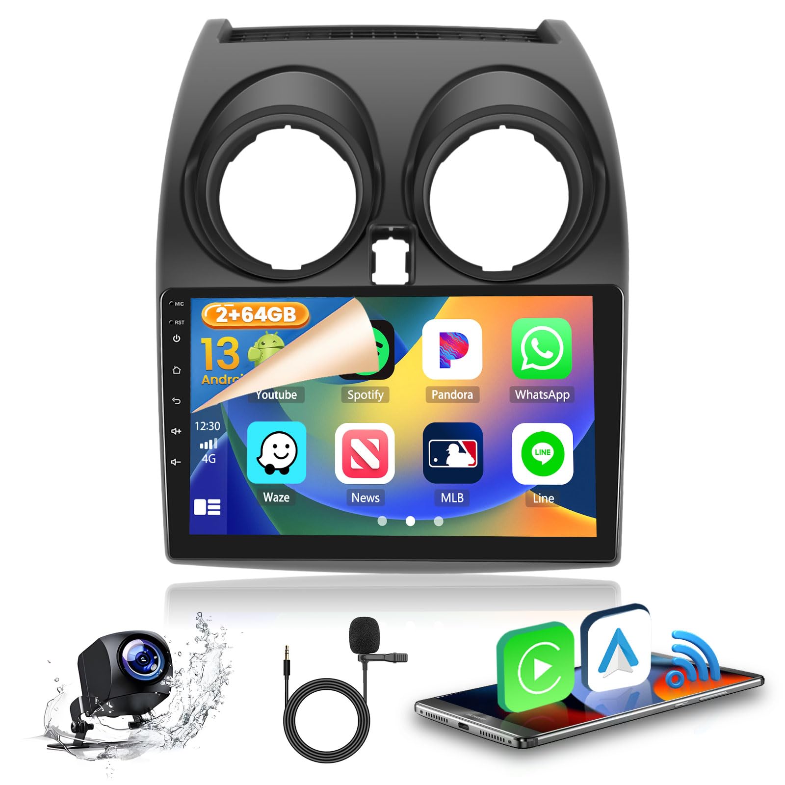 2GB+64GB Android 13 Car Stereo for Nissan Qashqai J10 (2006-2013) - 9