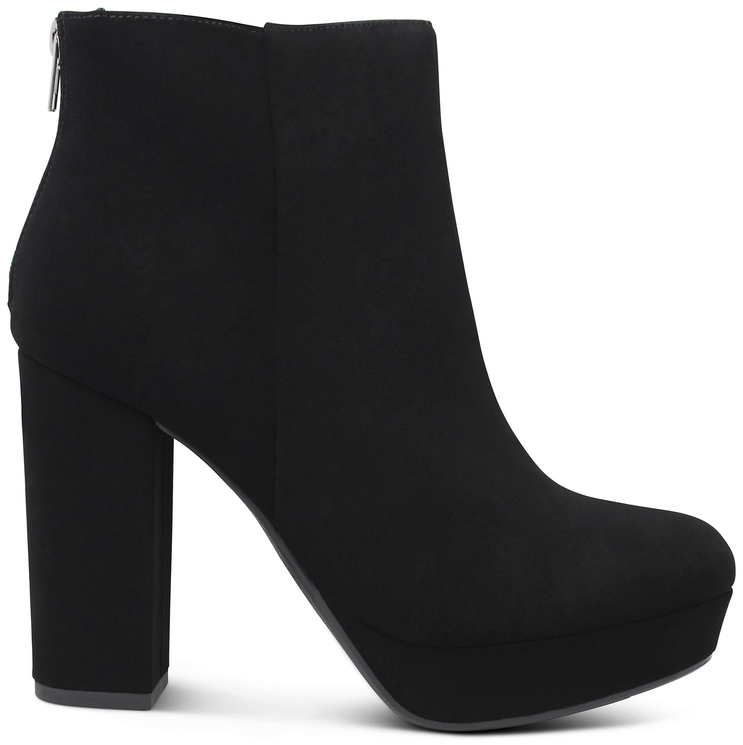 Marcorepublic Manhattan Women's High Block Heel Ankle Boots - Comfortable Chunky Heel Booties for Work, Office & Night Out