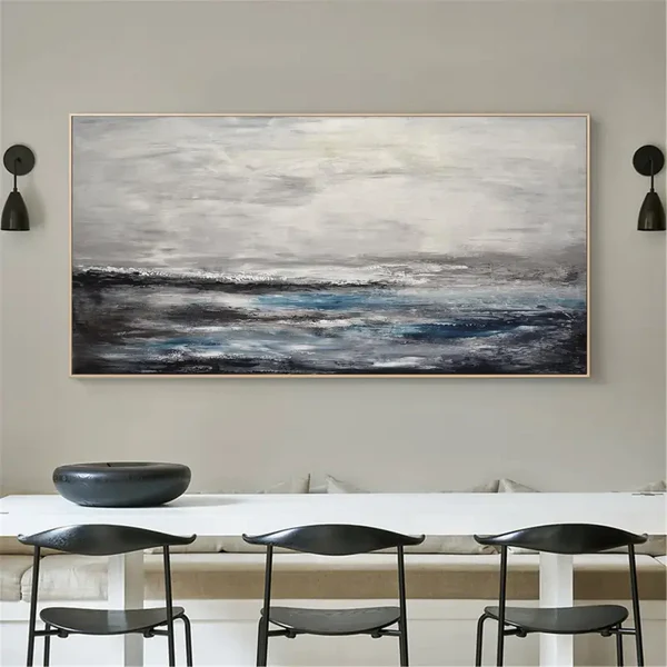 Ocean and Sky Painting #OS 005 - Handmade Canvas Wall Art for Home & Office Decor - Perfect for Living Room, Bedroom, or Office