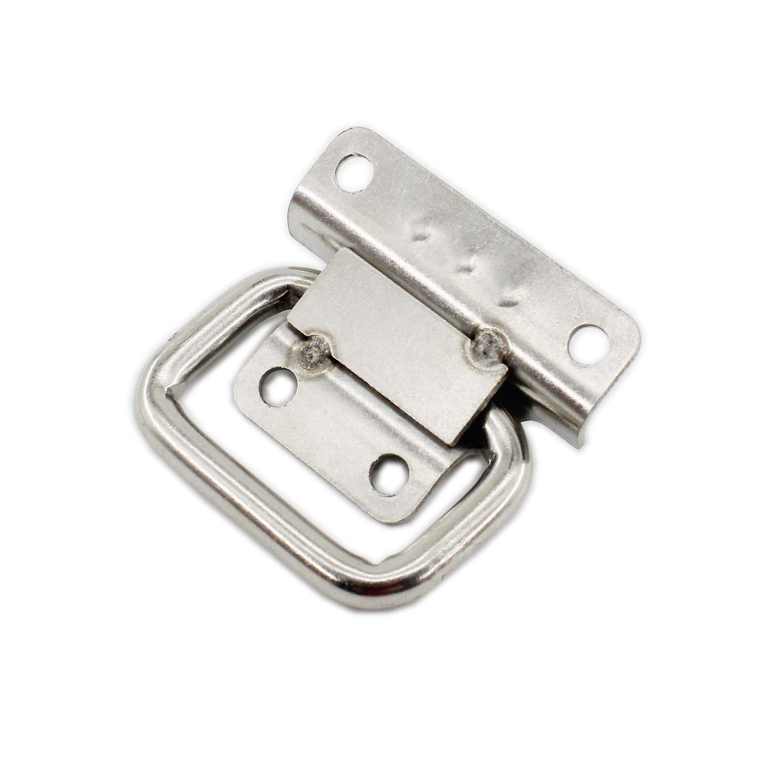 4 Pack Stainless Steel Cabinet Pull Handles - Foldable Wardrobe & Boat Hatch Latch, Toolbox & Door Chest Handle Accessories - Durable Small Lifting Ring Pull for Home, Marine & RV Use