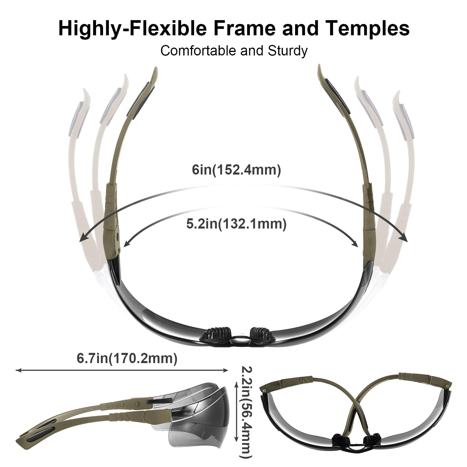 XAEGISTAC Anti-Fog Shooting Glasses - Adjustable Safety Eyewear for Shooting Range & Outdoor Sports - Comes with Zipper Hard Case - Perfect for Hunting, Airsoft & Tactical Training