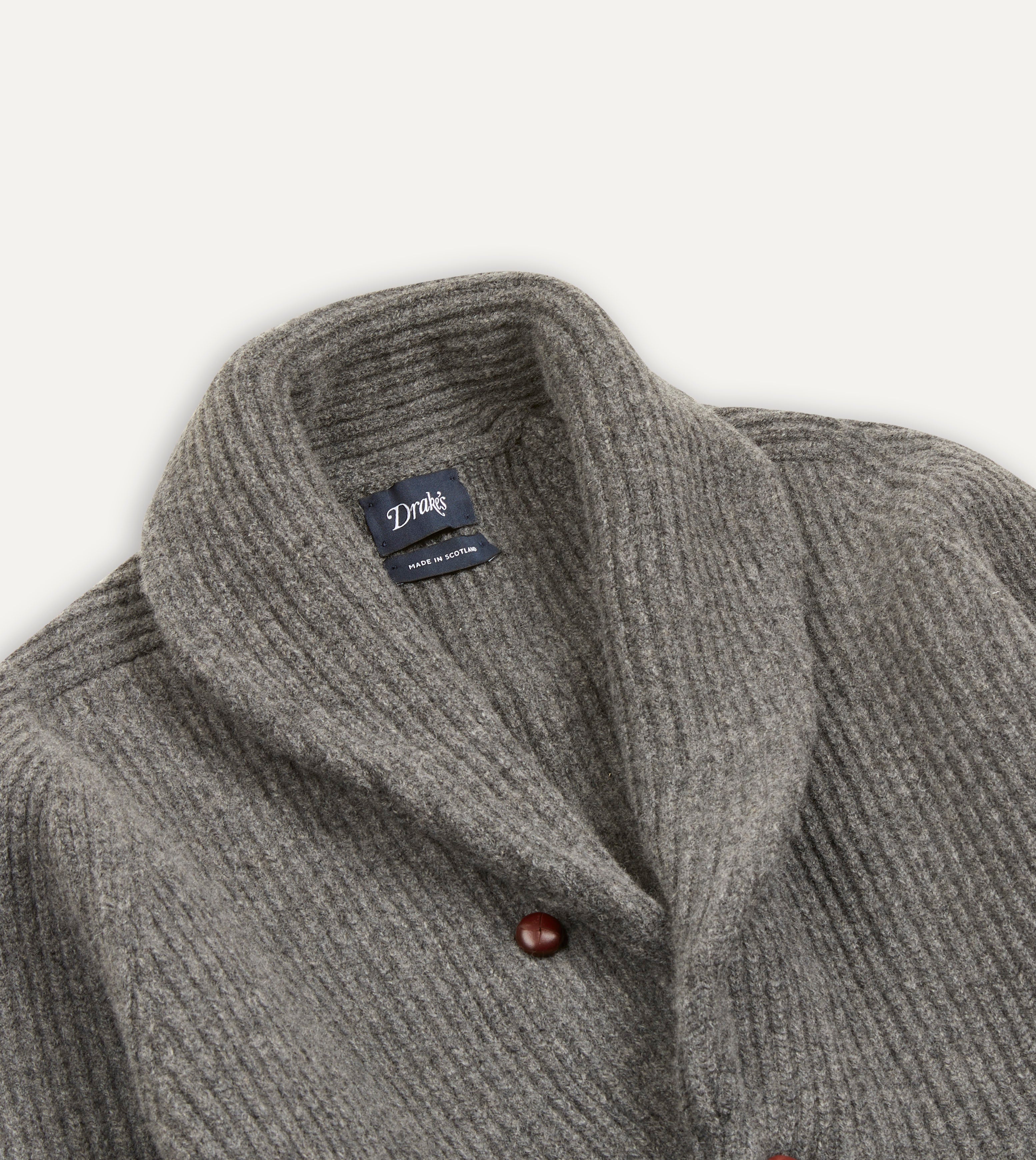 Soft Grey Lambswool Shawl Collar Cardigan Sweater for Women - Cozy Winter Pullover for Office, Date Night & Casual Outfits