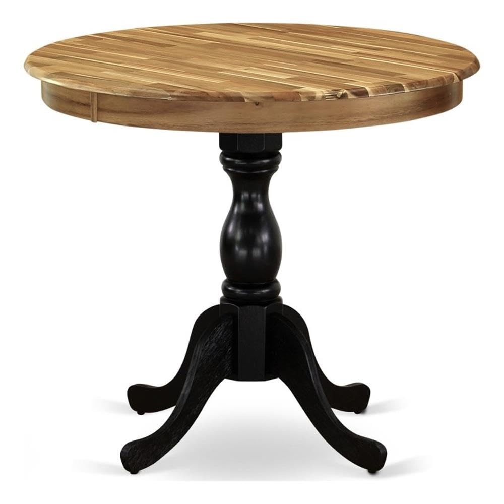 Antique Modern Round Dining Table 36x36 Inch - Pedestal Base Kitchen Table Top in Multi-Color | Perfect for Small Spaces, Breakfast Nooks & Cozy Dining Areas