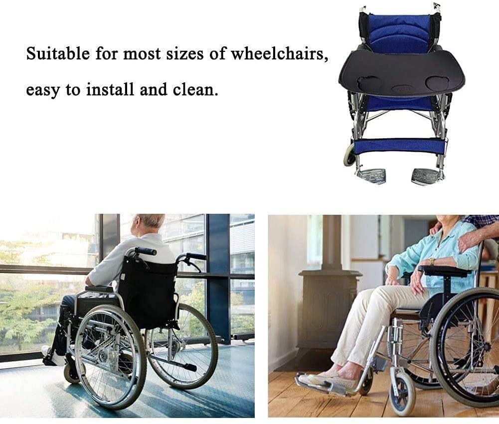 Universal Wheelchair Tray - Thickened Anti-Slip Plastic Lap Desk for Manual/Electric Wheelchairs | Wheelchair Accessories for Dining, Reading & Work