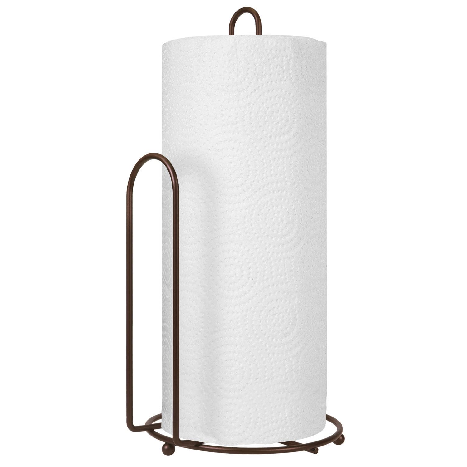 Blue Donuts Paper Towel Holder - One-Handed Tear Dispenser for Kitchen Countertop, Farmhouse Style Bronze Towel Rack | Perfect for Kitchen, Bathroom, and Office Use