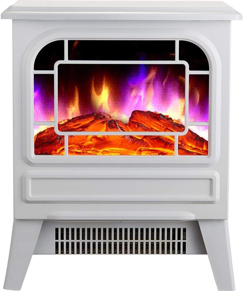 Portable Electric Fireplace Heater with Realistic LED Flame Effect - 2000W/1000W Adjustable Freestanding Room Heater, Wood Stove Style for Home & Office Warming - Perfect for Living Rooms, Bedrooms and Small Spaces