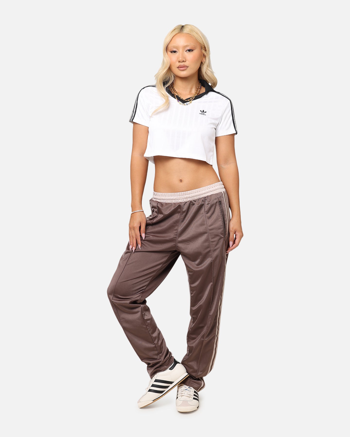 Adidas Women's Jacquard Crop Polo Shirt - Breathable White Tennis Top for Golf & Casual Wear
