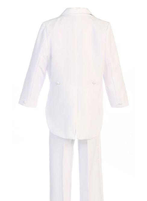 Boys White Long Tail Tuxedo Suit - Formal Wear for Weddings, Prom & Special Occasions - Classic Elegant Kids Suit for Parties & Events