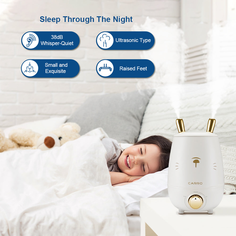 Zukis 0.8 Gallon Cool Mist Humidifier with Essential Oil Diffuser - Top Fill Ultrasonic Air Humidifier for Bedroom, Nursery, Office & Dry Skin Relief
