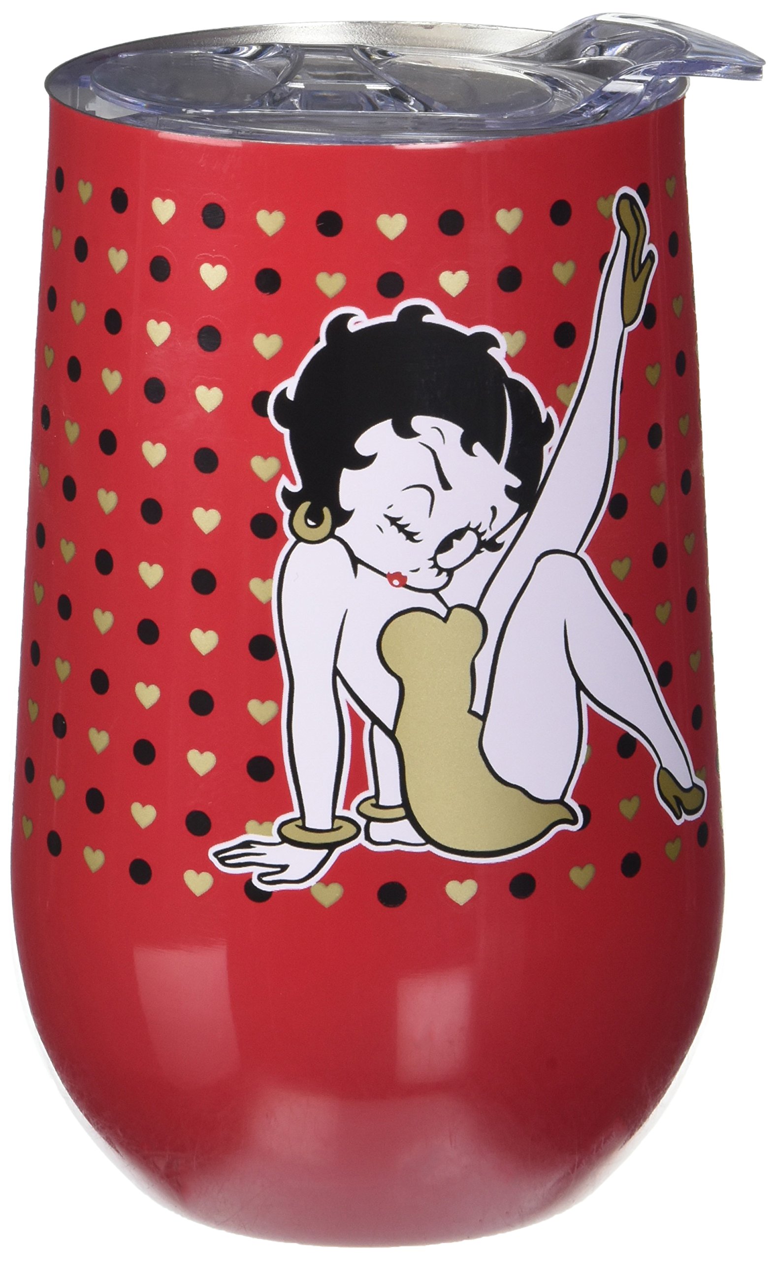 Betty Boop Stainless Steel Wine Tumbler - 20oz Insulated Travel Cup with Lid & Straw - Perfect for Wine Lovers, Outdoor Picnics & Office Use