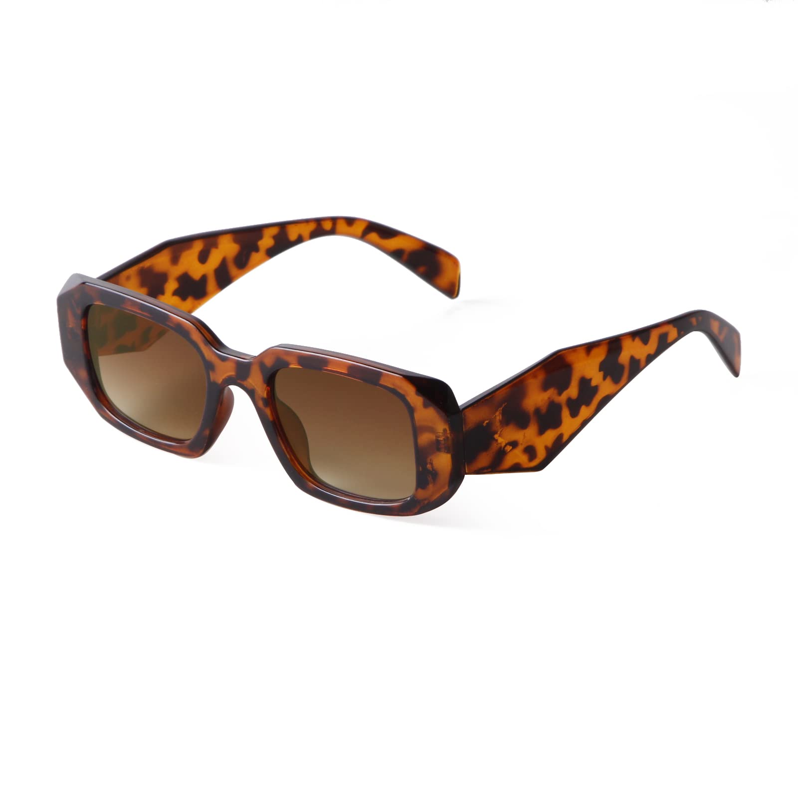 Retro 90s Rectangle Sunglasses for Women & Men - Small Square Frame UV 400 Protection - Vintage Fashion Eyewear for Beach, Driving & Outdoor Activities