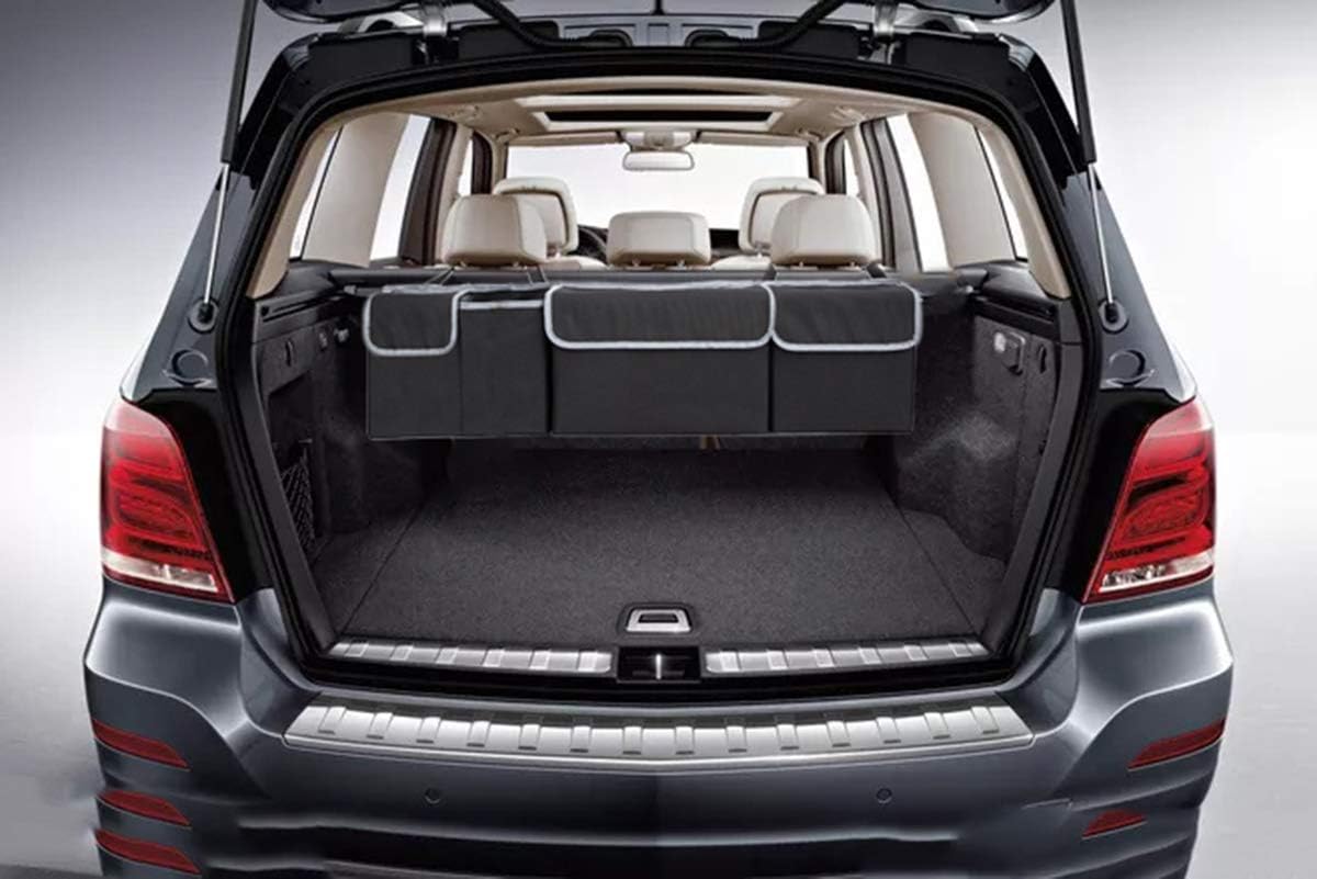 Best Car Trunk Organizer for SUV & Sedan - 4-Pocket Hanging Storage Bag with Collapsible Design | Space-Saving Car Interior Accessories for Women & Men | Perfect for Road Trips, Grocery Shopping & Daily Commute