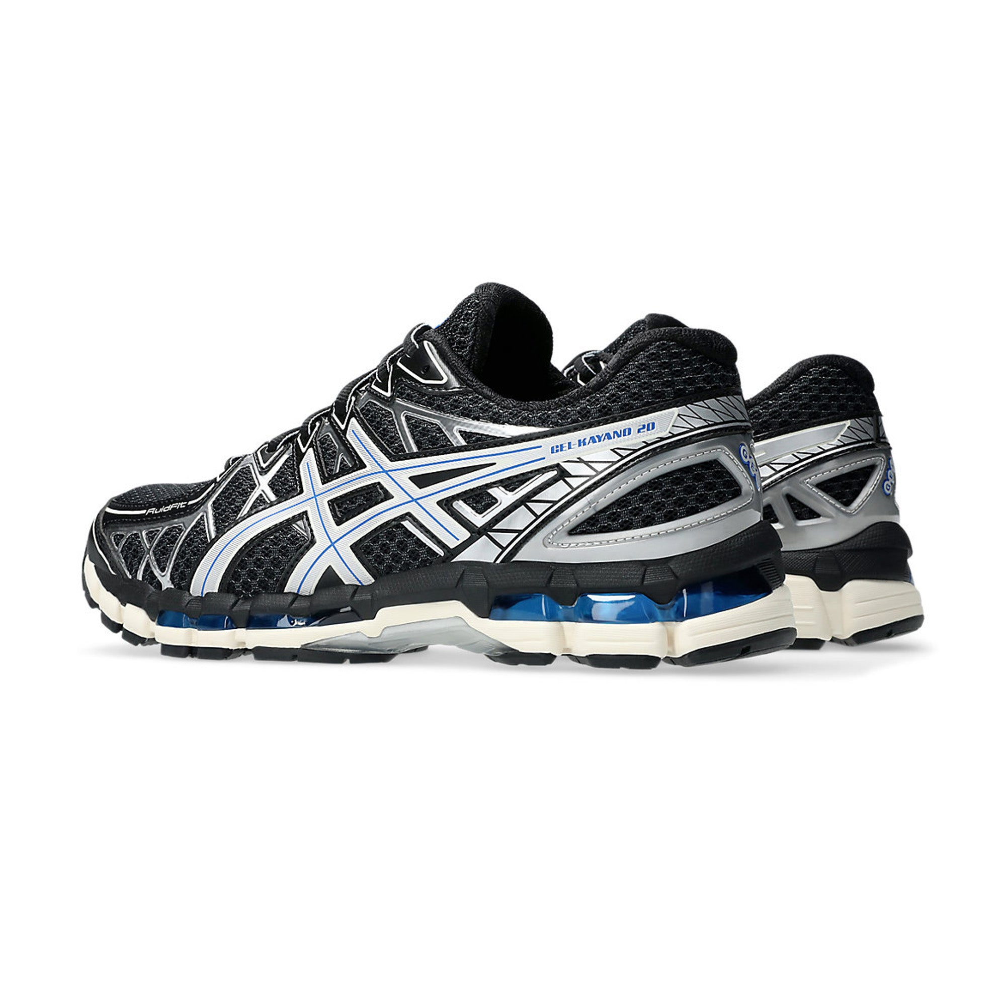 ASICS Gel Kayano 20 Running Shoes for Men - Black & Silver (2025) | Lightweight Cushioned Support for Marathon, Jogging & Gym Workouts