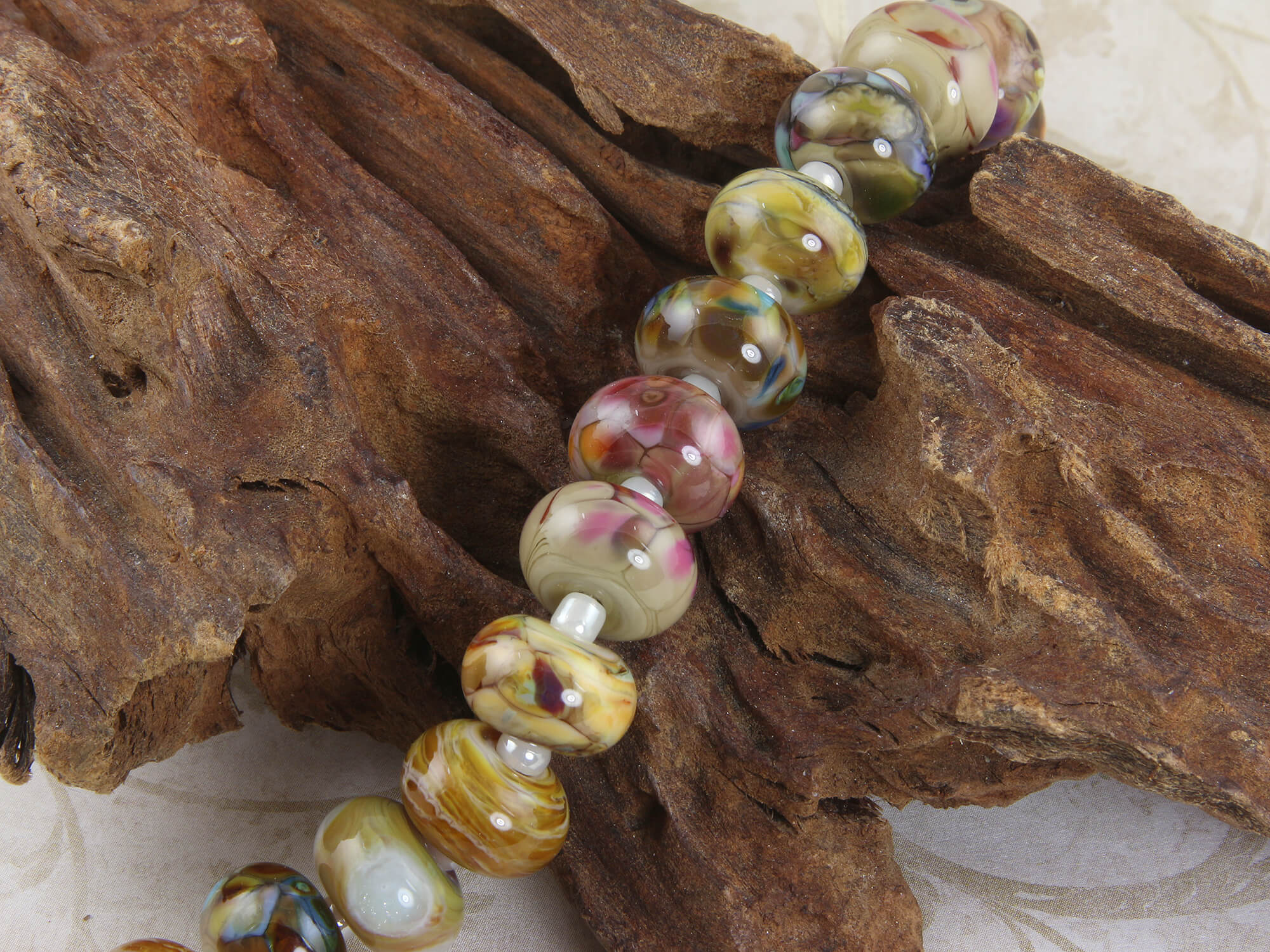 16PCS Yellow Lampwork Glass Beads for Jewelry Making - DIY Bracelet, Necklace & Craft Projects - Handmade Orphan Beads Set SRA