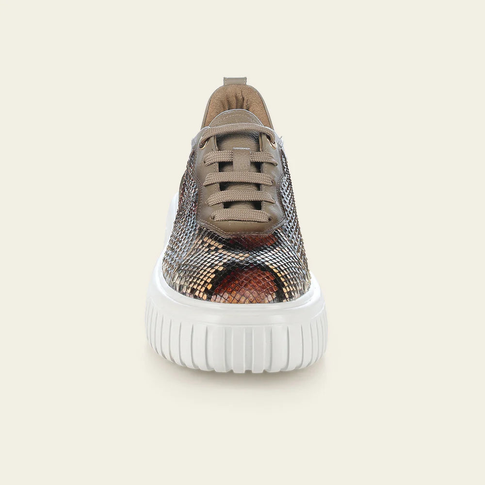 Women's Cuadra Beige Python Sneakers - Fashionable & Comfortable Casual Shoes for Walking, Travel & Everyday Wear