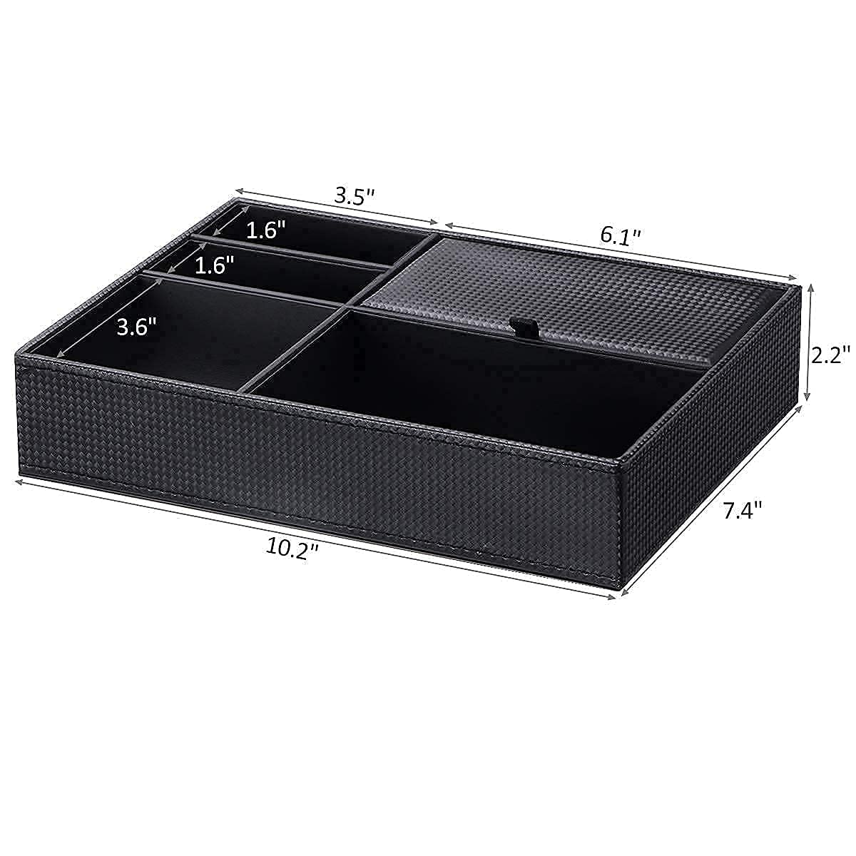 BEWISHOME Men's Valet Tray - Leather Dresser Organizer for Jewelry, Watches, Keys & Wallets | Nightstand Storage Solution for Men's Accessories | Perfect for Bedroom, Office & Travel Organization