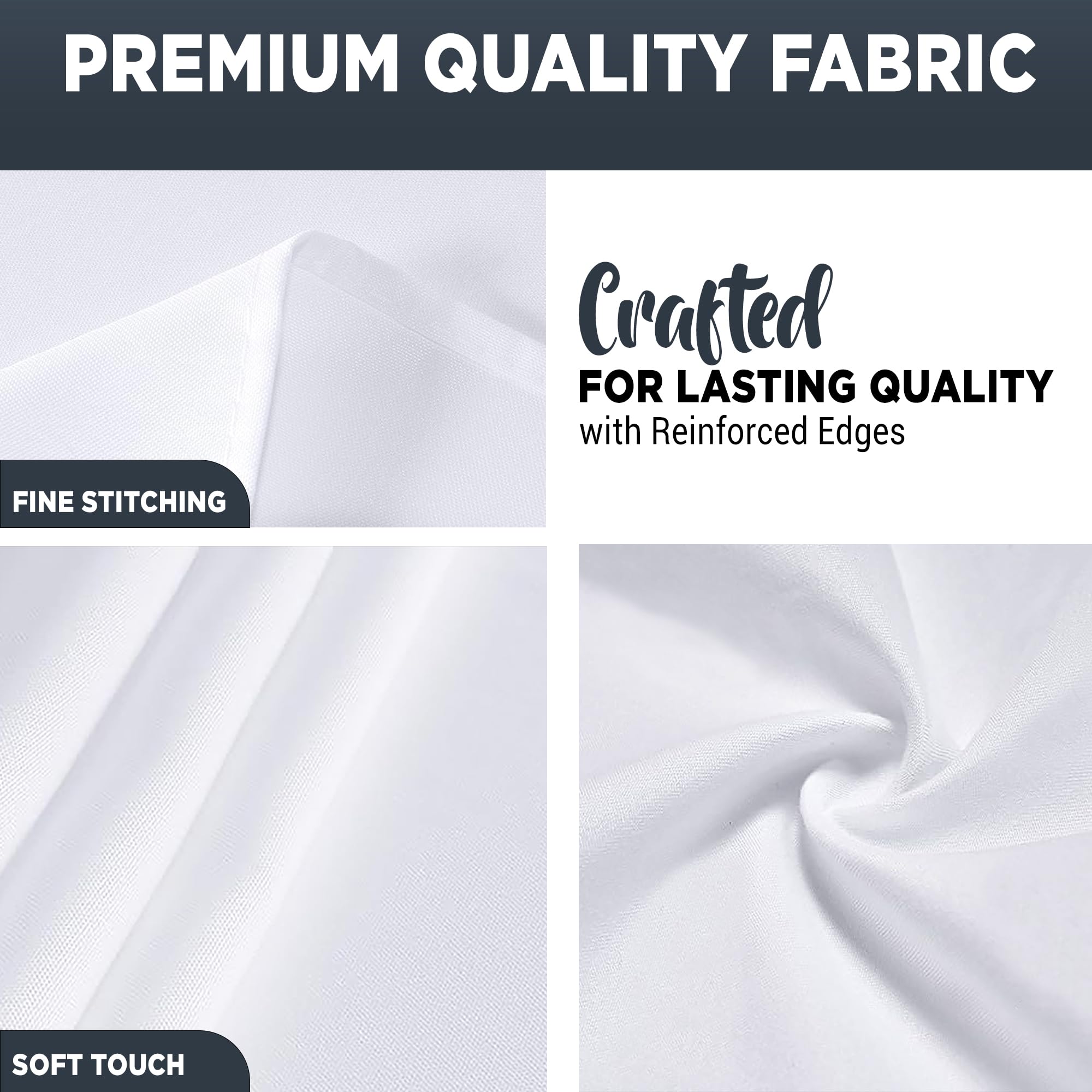 Premium White Square Tablecloth 70x70 Inch - Washable Polyester Linen Fabric Table Cover for Indoor & Outdoor Use - Perfect for Dinner Parties, Weddings, Birthday Celebrations, Anniversary Events (Pack of 10) - Ideal for Restaurant, Banquet Hall, and Home Dining Decor