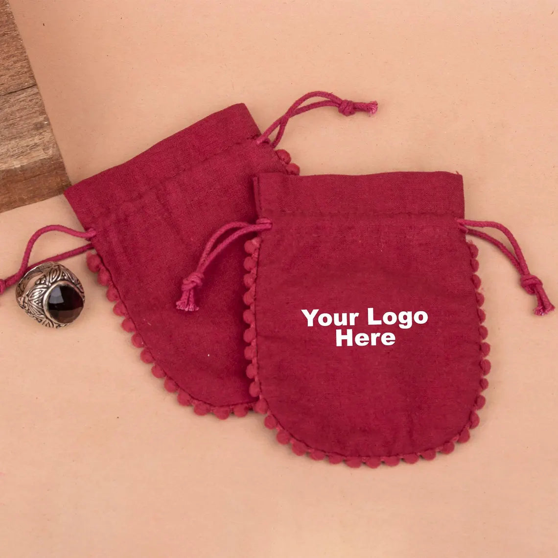 Luxury Deep Burgundy Designer Pouch with Plush Pom Poms - Handmade Clutch Bag for Women | Perfect for Parties, Weddings & Evening Events