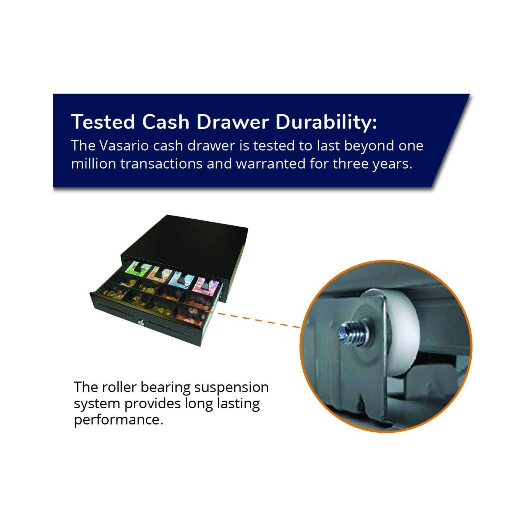 APG Vasario 1616 Dual Media Slot Cash Drawer with MultiPRO 24V Interface - Secure Cash Management for Retail Stores & POS Systems