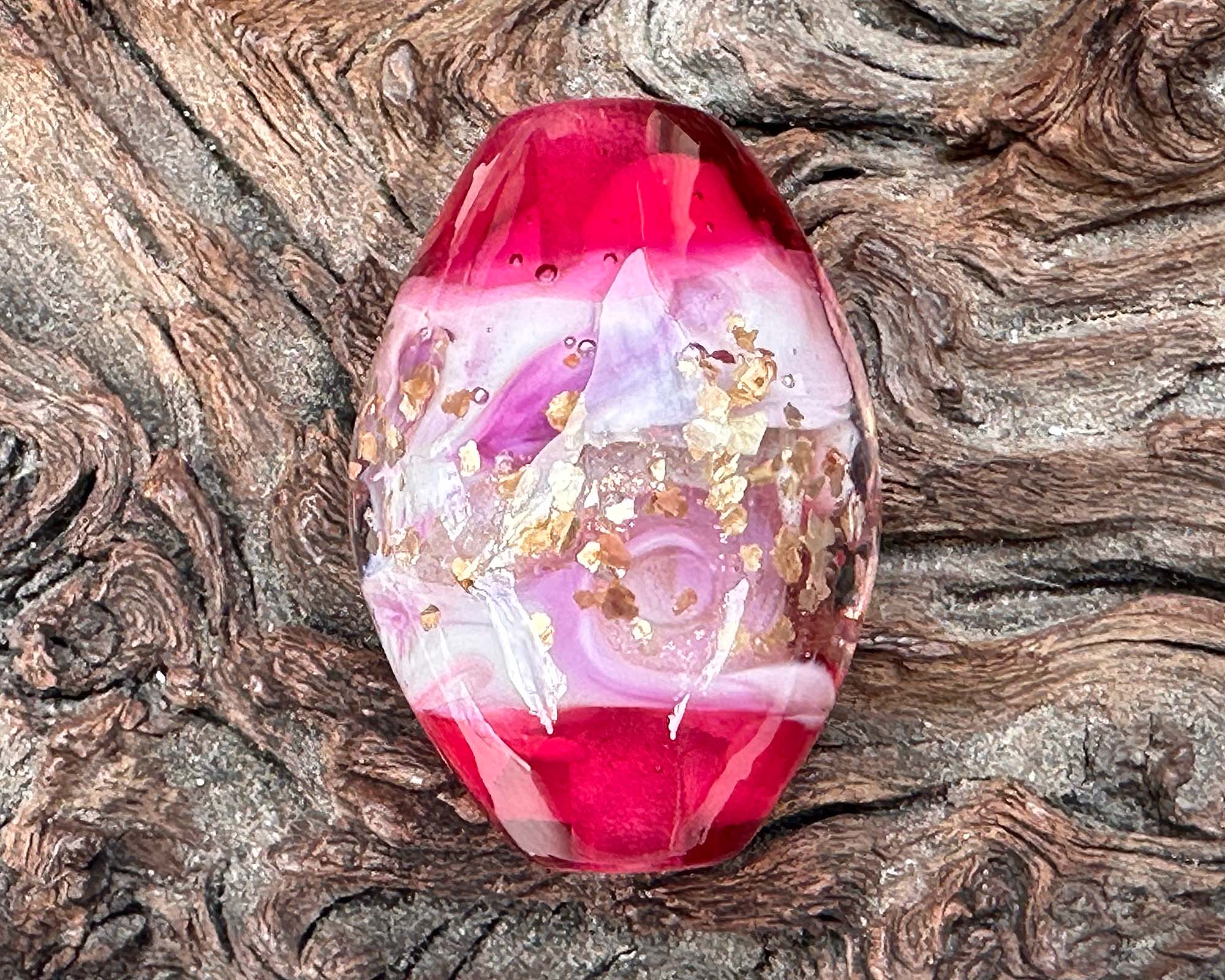 Fuchsia Elegance Lampwork Focal Bead SRA - Handmade Glass Bead for Jewelry Making, DIY Crafts & Beading Projects - Perfect for Necklaces, Bracelets & Earrings