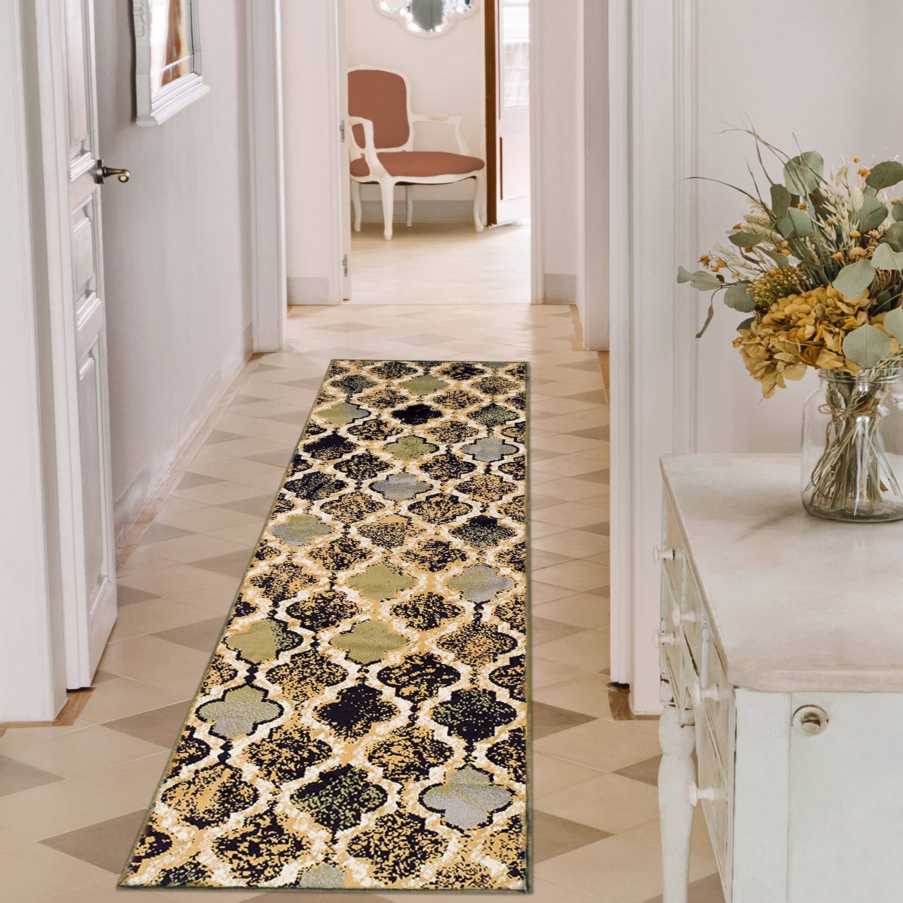 Viking Geometric Trellis Indoor Area Rug & Runner - Non-Slip Boho Chic Carpet for Living Room, Bedroom, Hallway - Perfect for Nordic Home Decor & Cozy Spaces