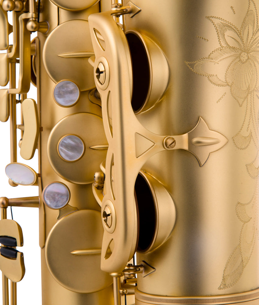 Antigua Winds TS4348 Model 25 PowerBell Tenor Saxophone - Professional Unlacquered Brass Instrument for Jazz, Blues & Concert Performance