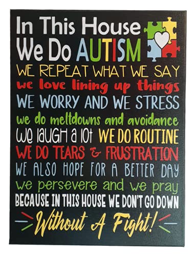 Autism Awareness Painted Canvas Wall Art - Inspirational Home Decor for Autism Support & Awareness - Perfect for Living Room, Bedroom, or Office