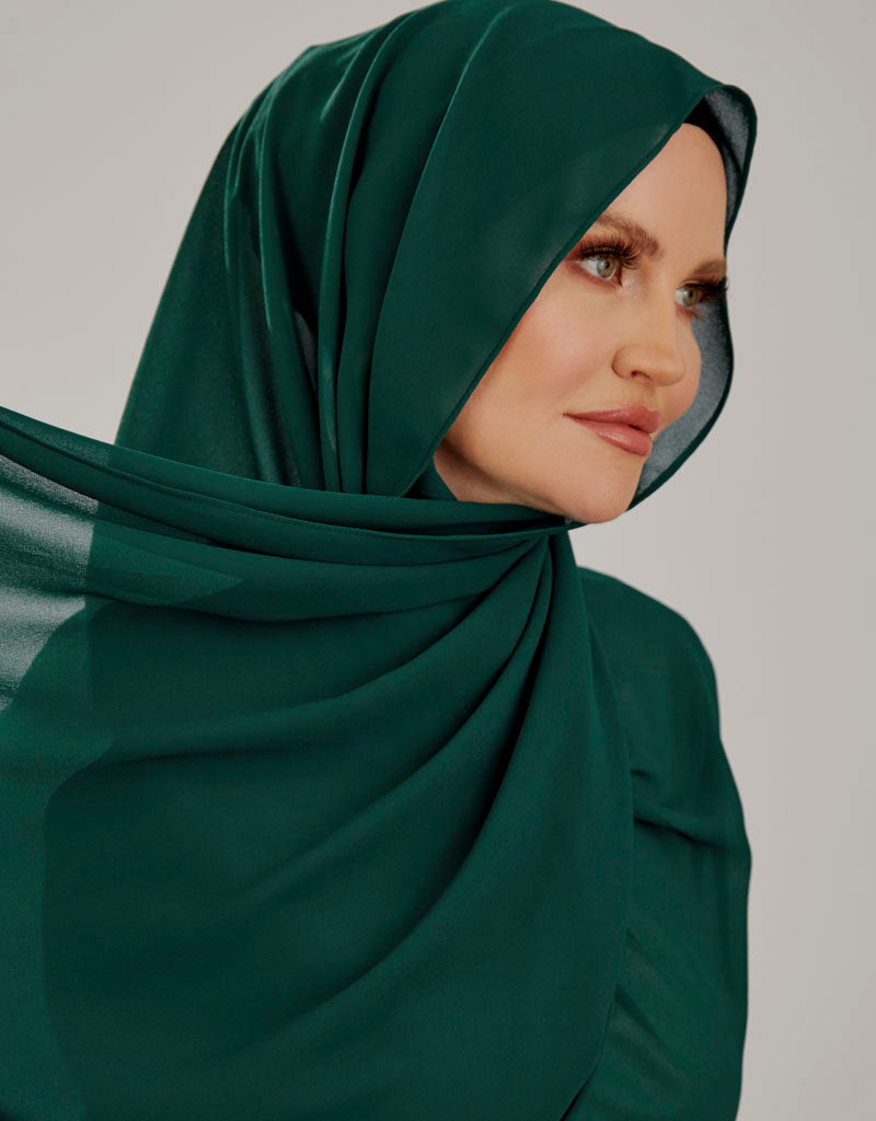 Elegant Chiffon Shawl in Beautiful Teal Shades - Perfect for Weddings, Parties, and Evening Events