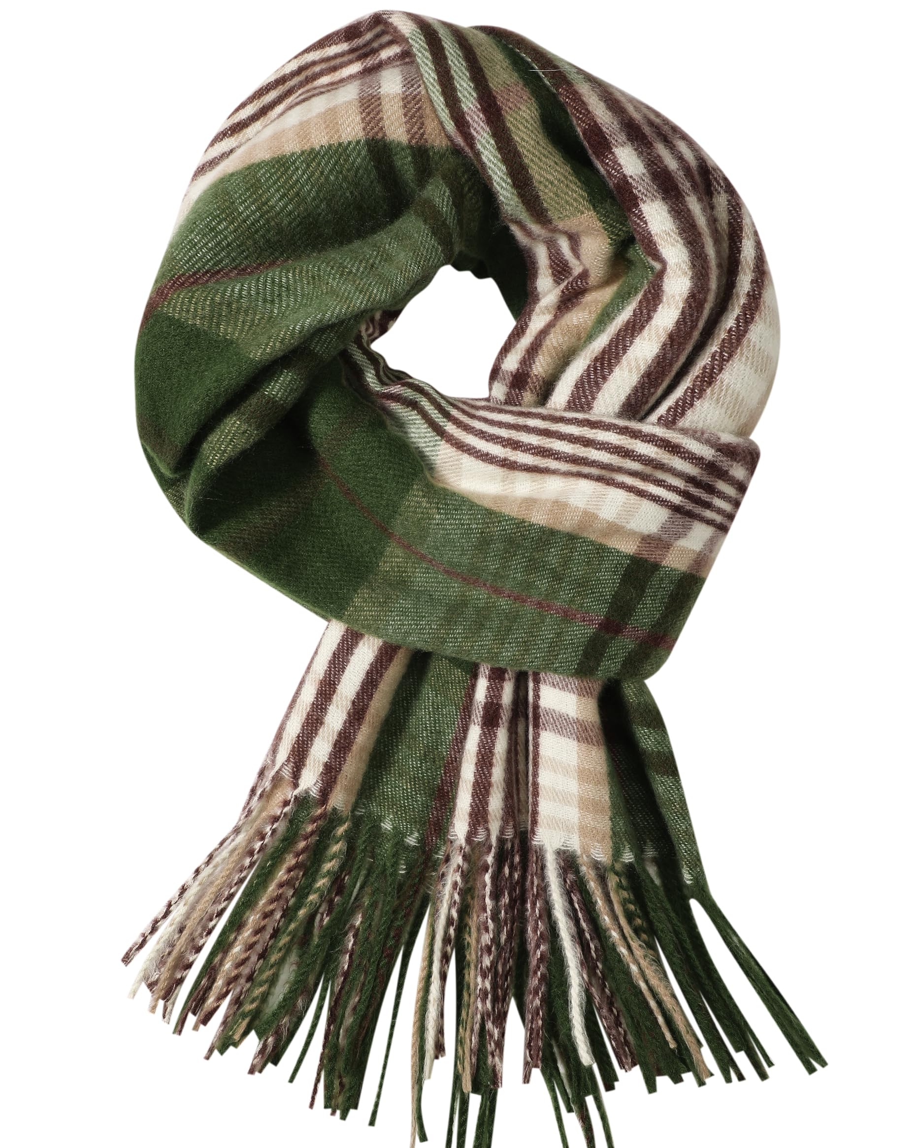 Luxury Cashmere Scarf for Women - Soft Winter Plaid Scarf, Warm Long Blanket Wrap - Perfect for Cold Weather, Office, Travel & Holiday Outfits