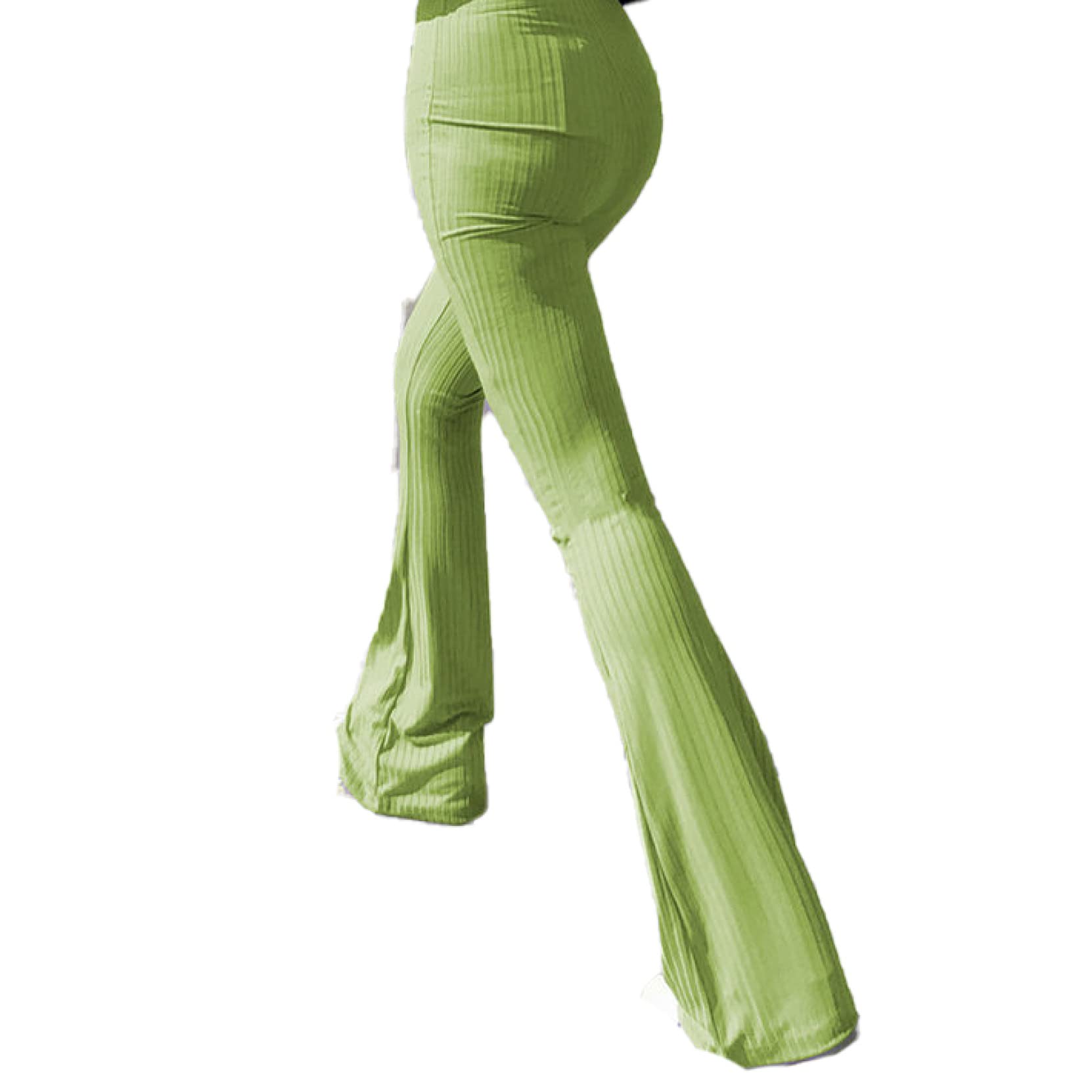 Vintage High Waist Stretch Flare Pants for Women - Casual Bell Bottom Trousers & Jogging Sweatpants - Soft Lounge Wear in Blue | Perfect for Yoga, Running Errands & Relaxing at Home