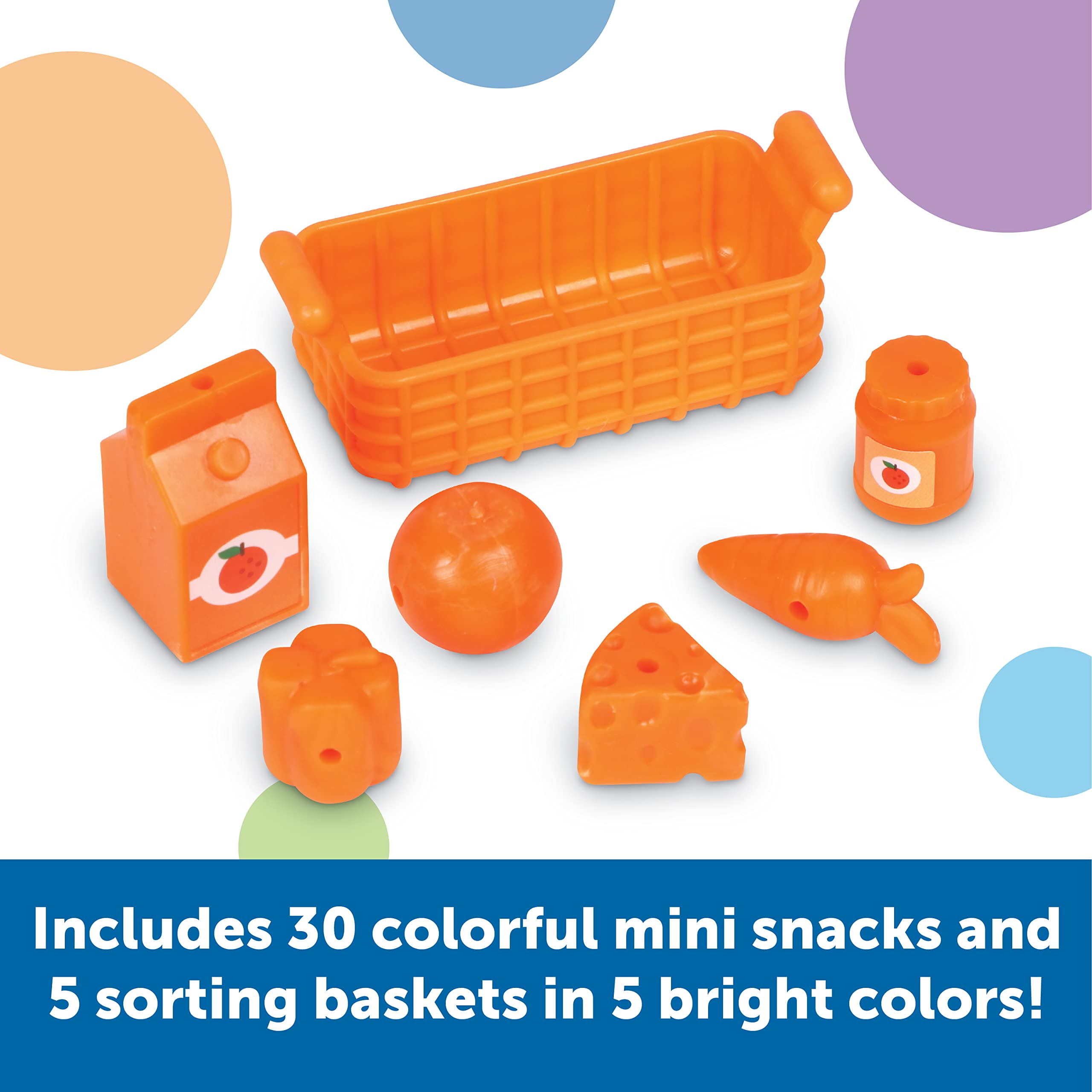 Learning Resources Sorting Snacks Mini Fridge - Educational Toddler Toys, Mini Food Play Set, Pretend Play Kitchen Toys for Kids Ages 3+, 51-Piece STEM Learning Game for Preschoolers | Perfect for Birthday Gifts, Easter Basket Stuffers & Classroom Activities