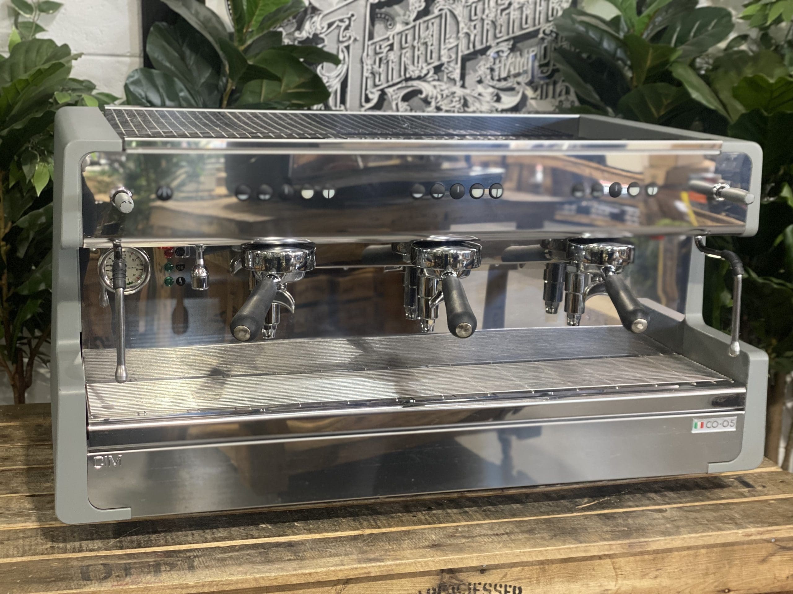 CIME CO 05 3 Group Commercial Espresso Machine - Professional Grey Coffee Maker for Cafes, Restaurants & Offices - Perfect for High Volume Brewing & Barista Use